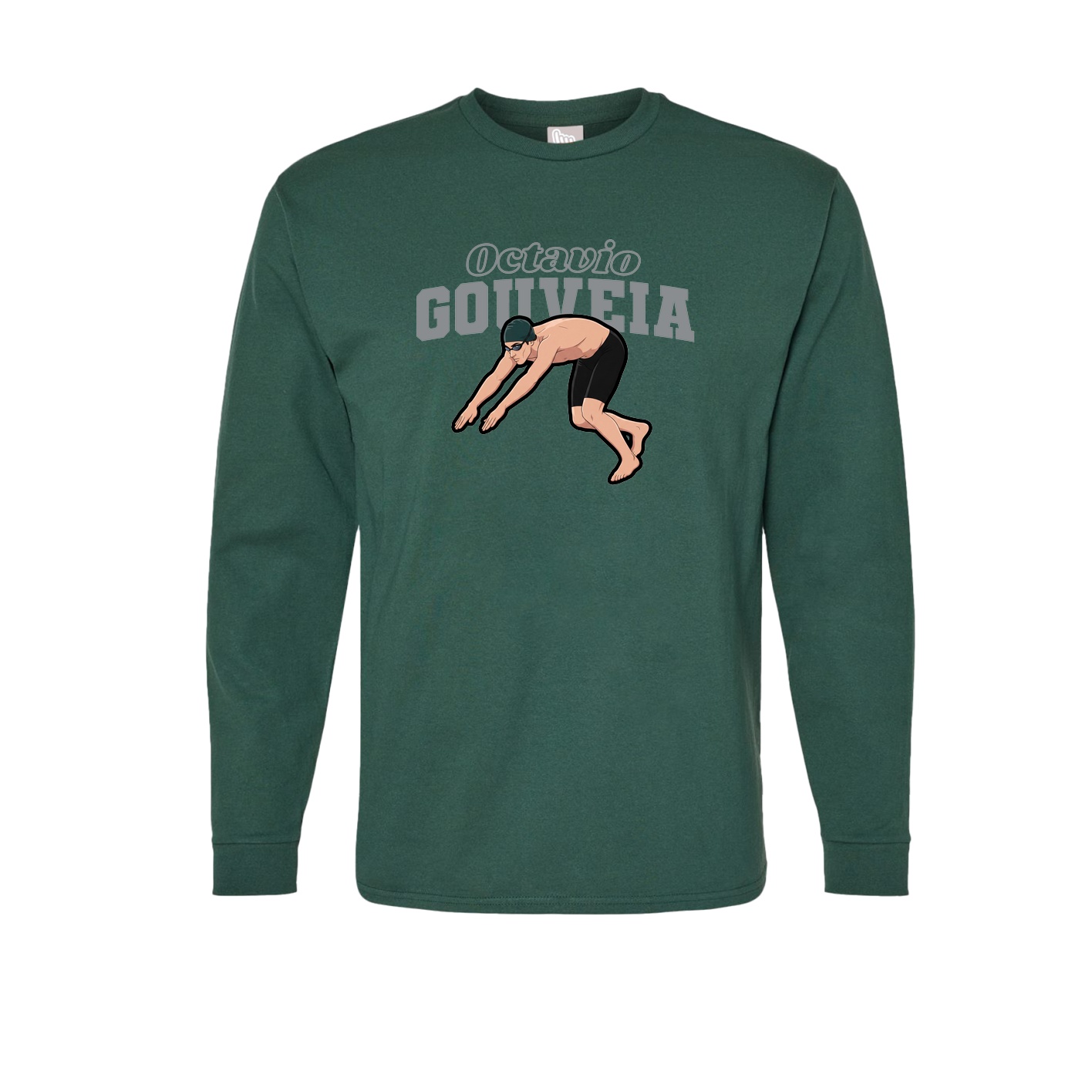 Long Sleeve Tee — Name Arch in Green