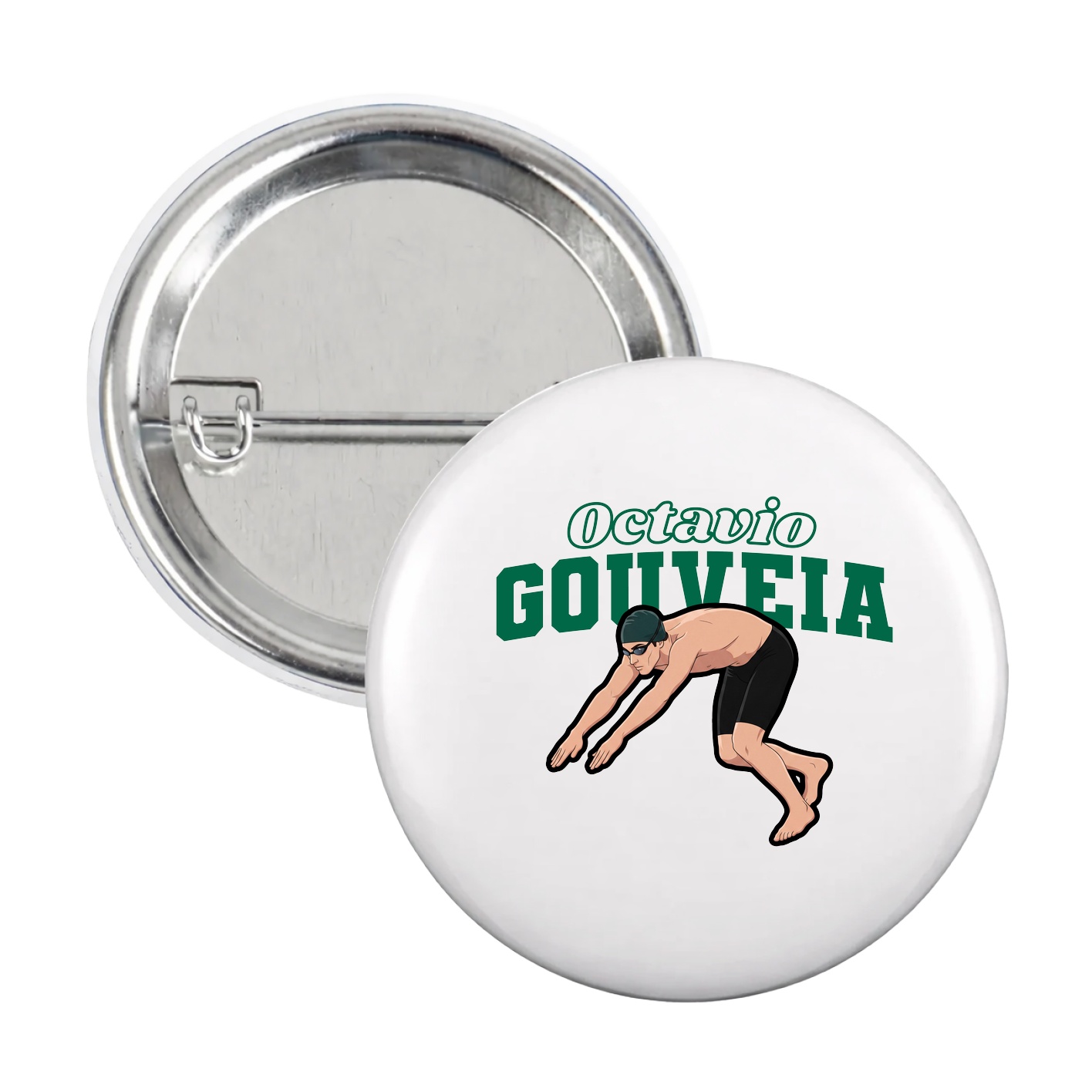 Game Day Button — Name Arch in White
