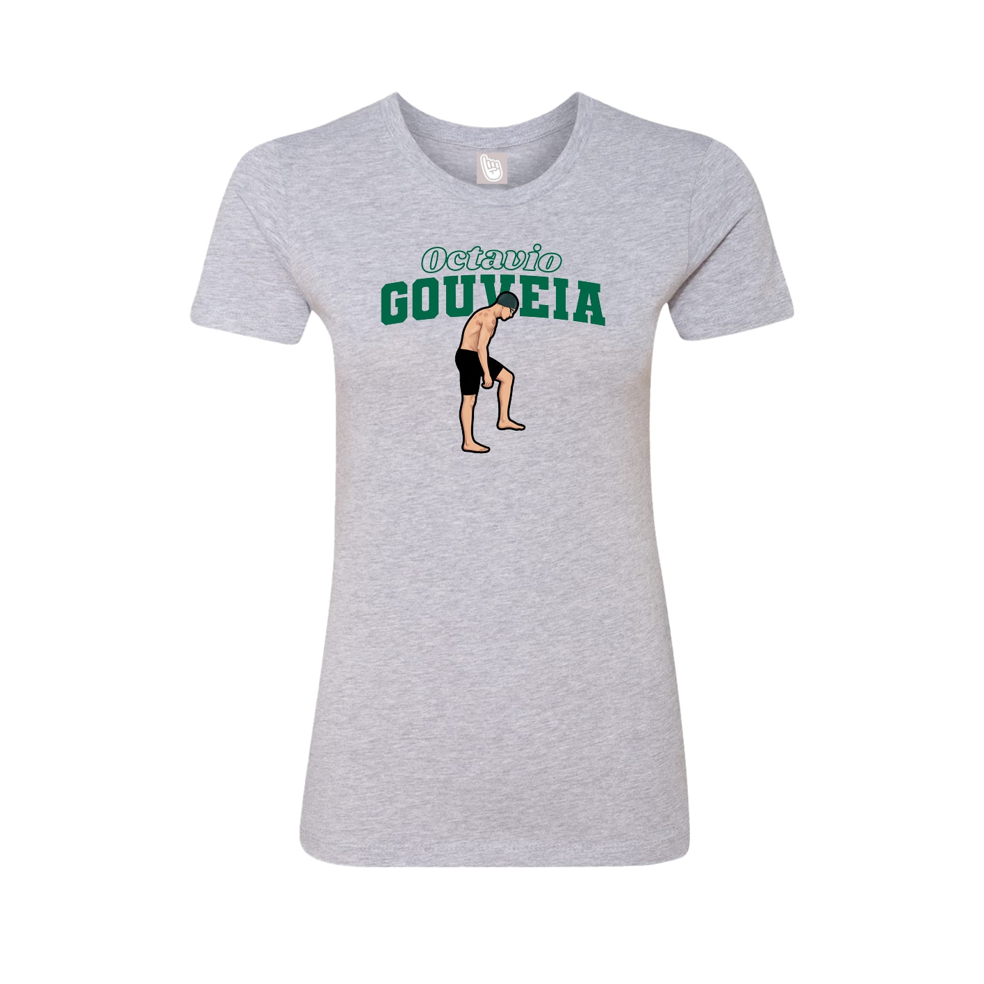 Fitted Women's Tee — Name Arch in Grey