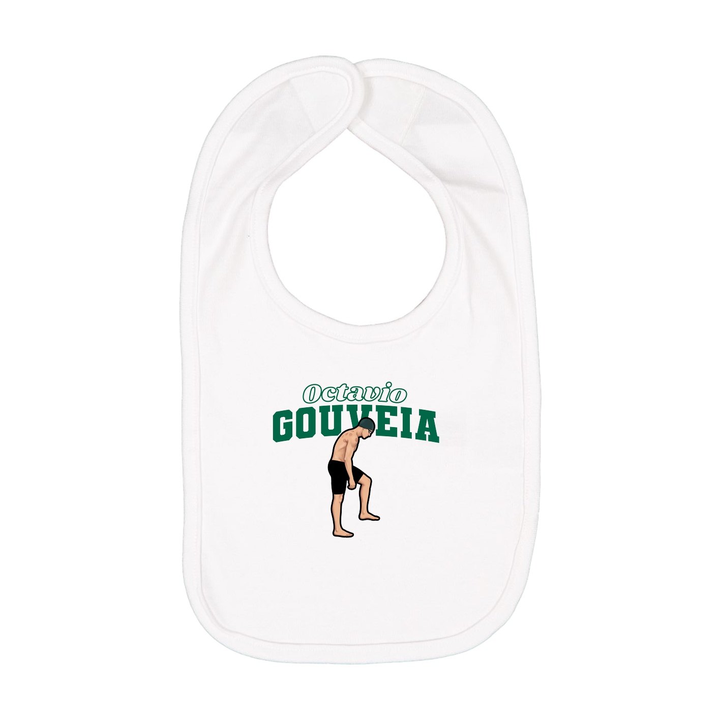 Infant Bib — Name Arch in White