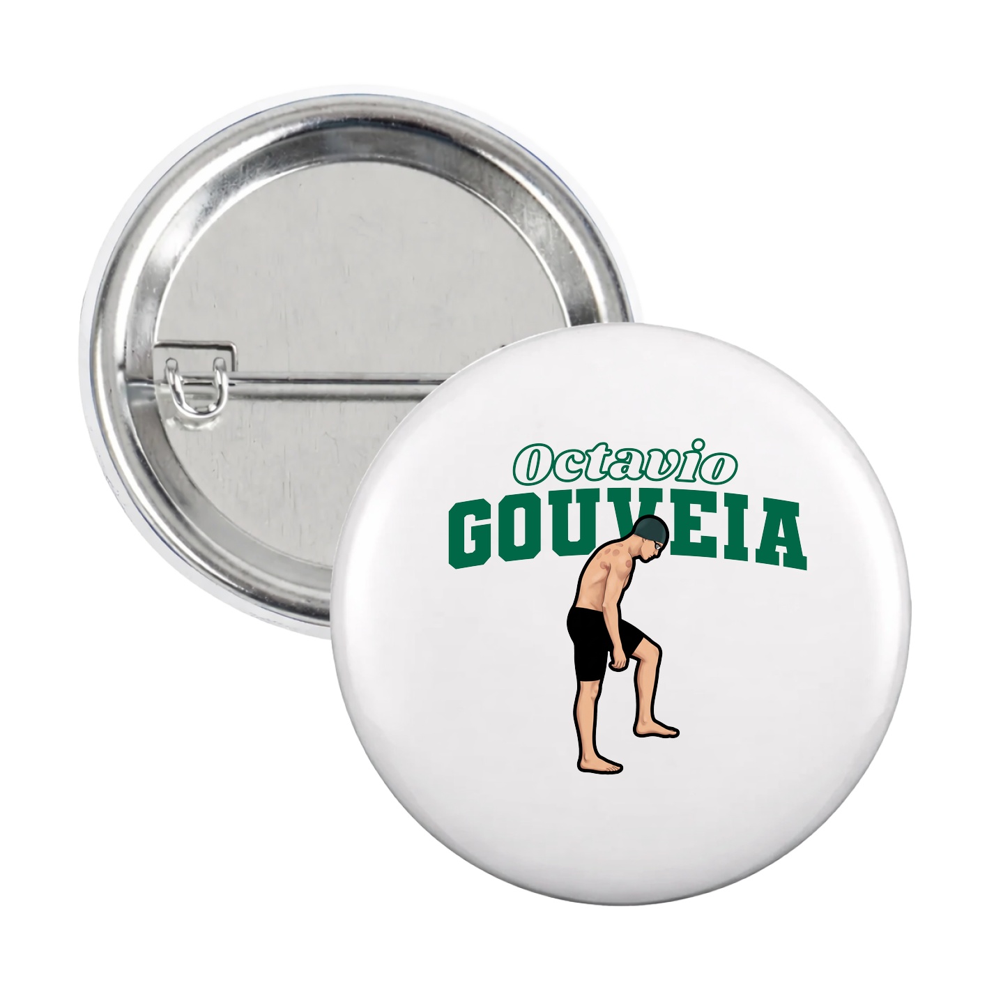 Game Day Button — Name Arch in White