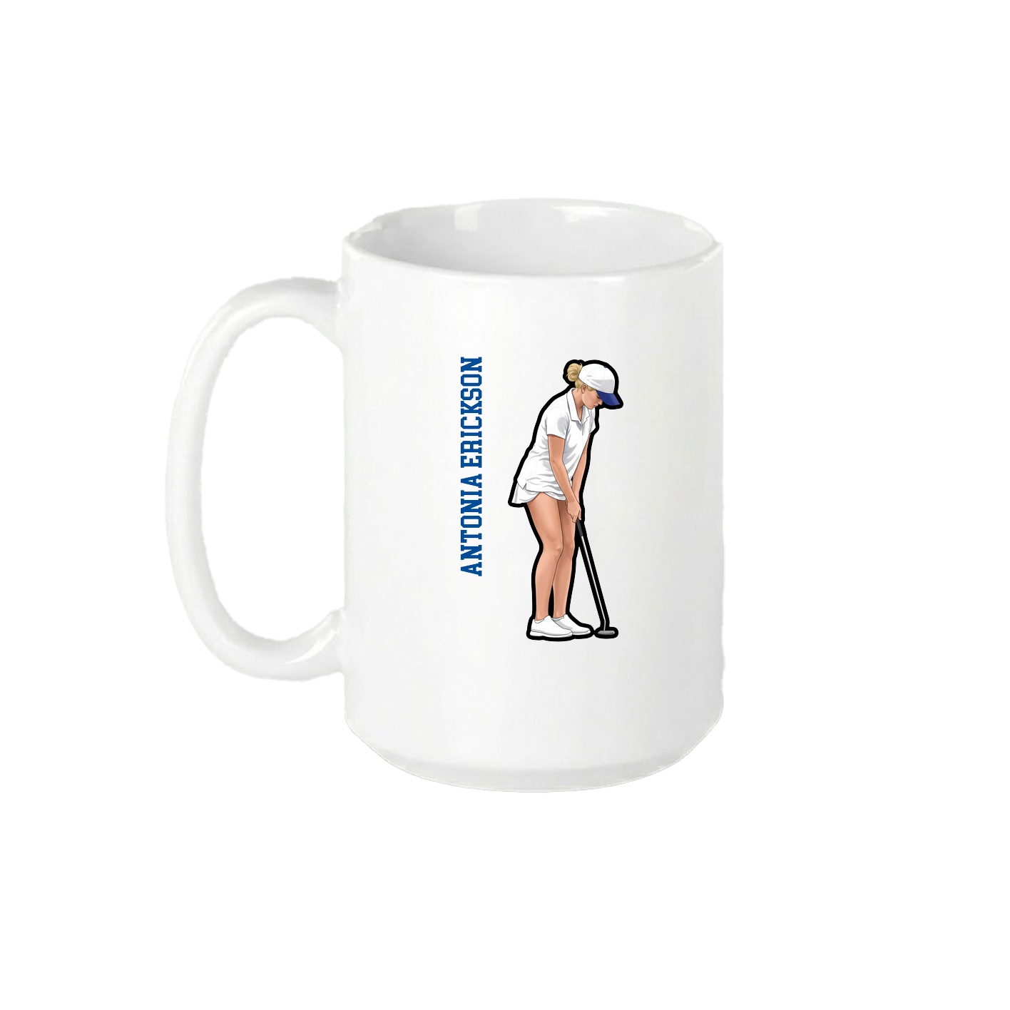 15oz Coffee Mug — Name Vertical in White