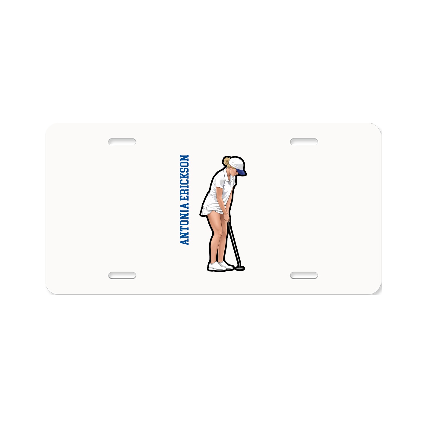 License Plate — Name Vertical in Classic