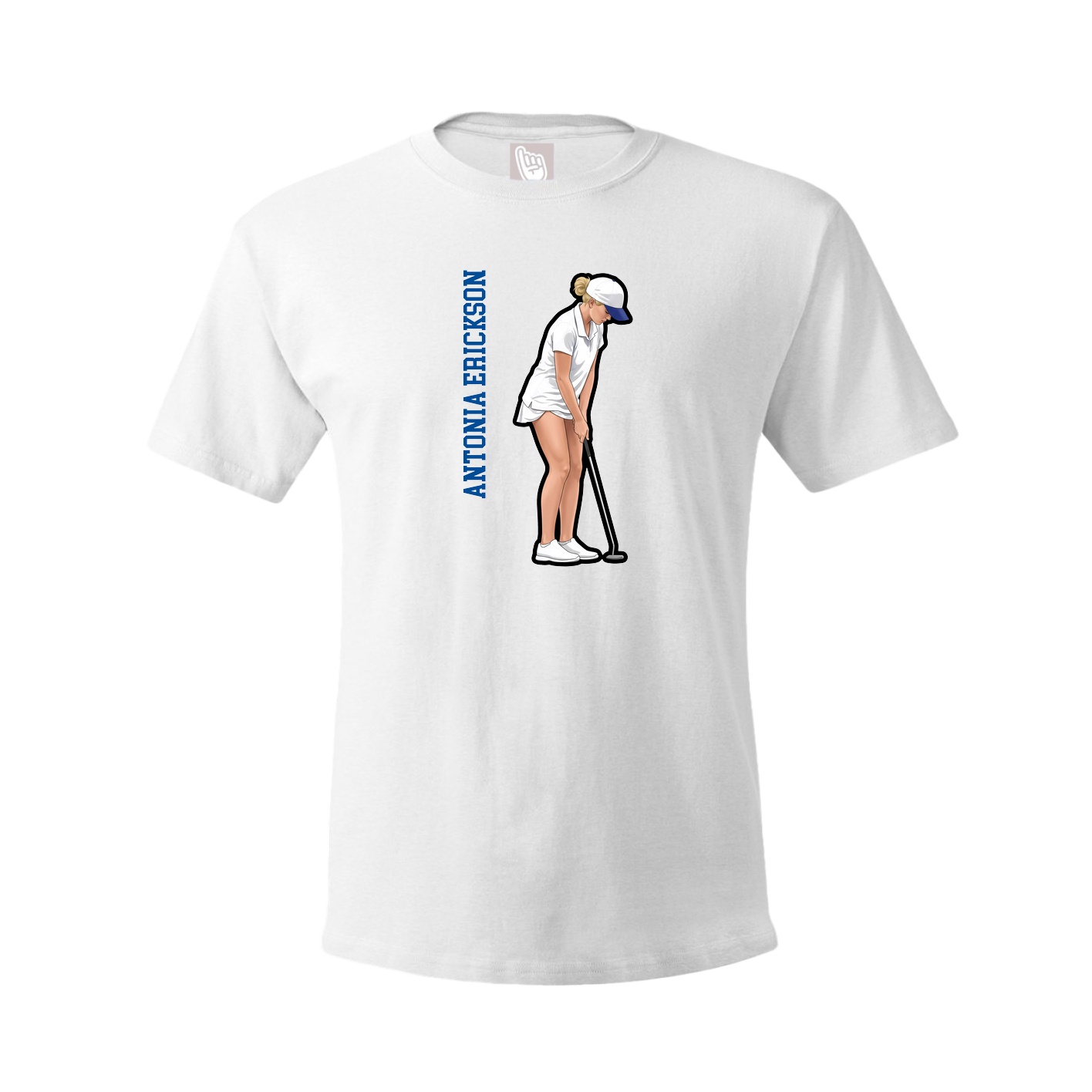 Tee — Name Vertical in White