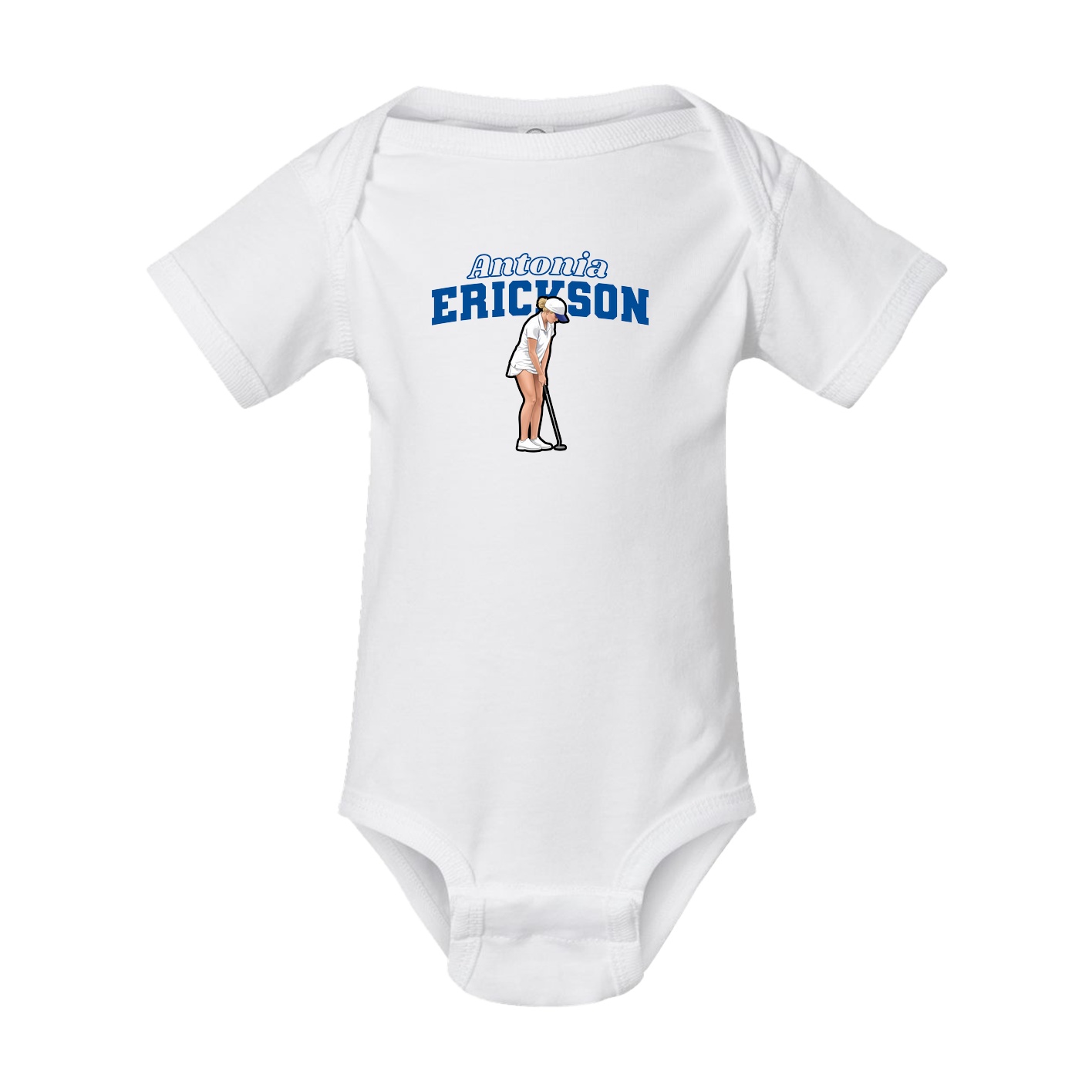 Baby Onesie — Name Arch in White