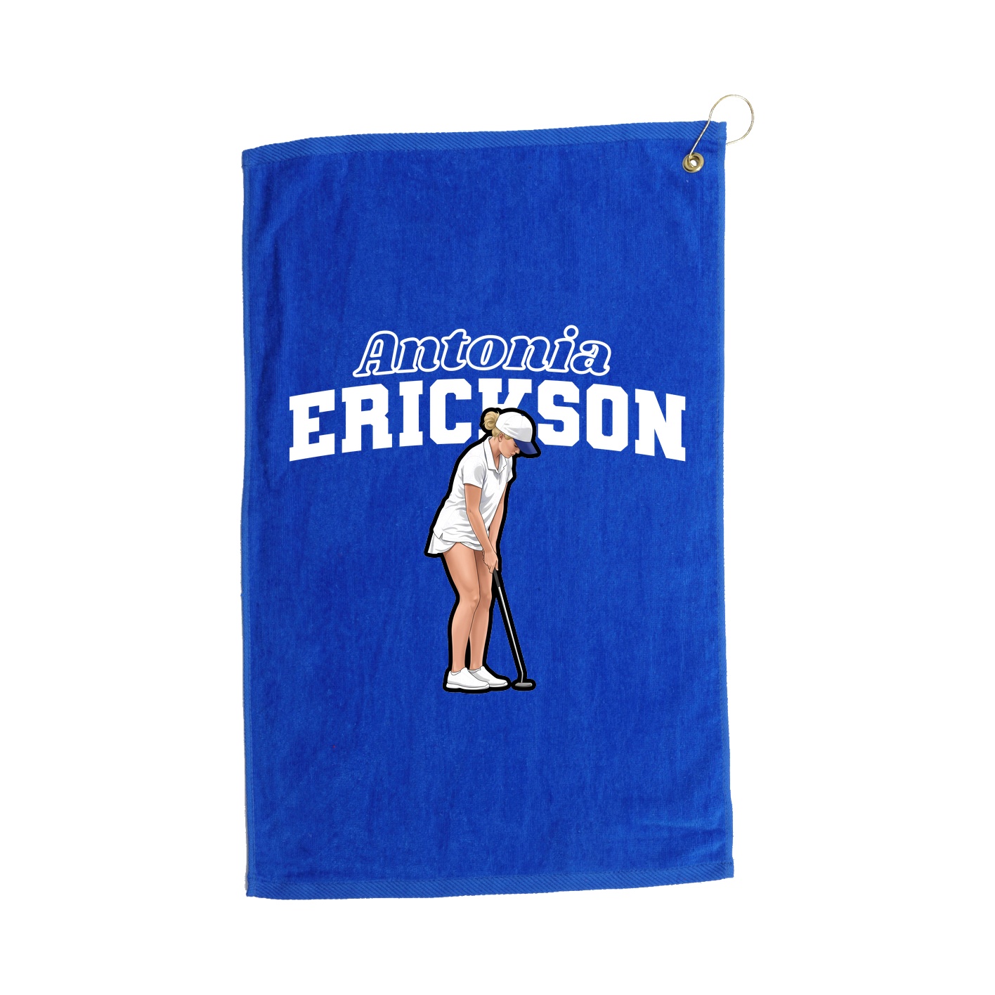 Golf Towel — Name Arch in Royal