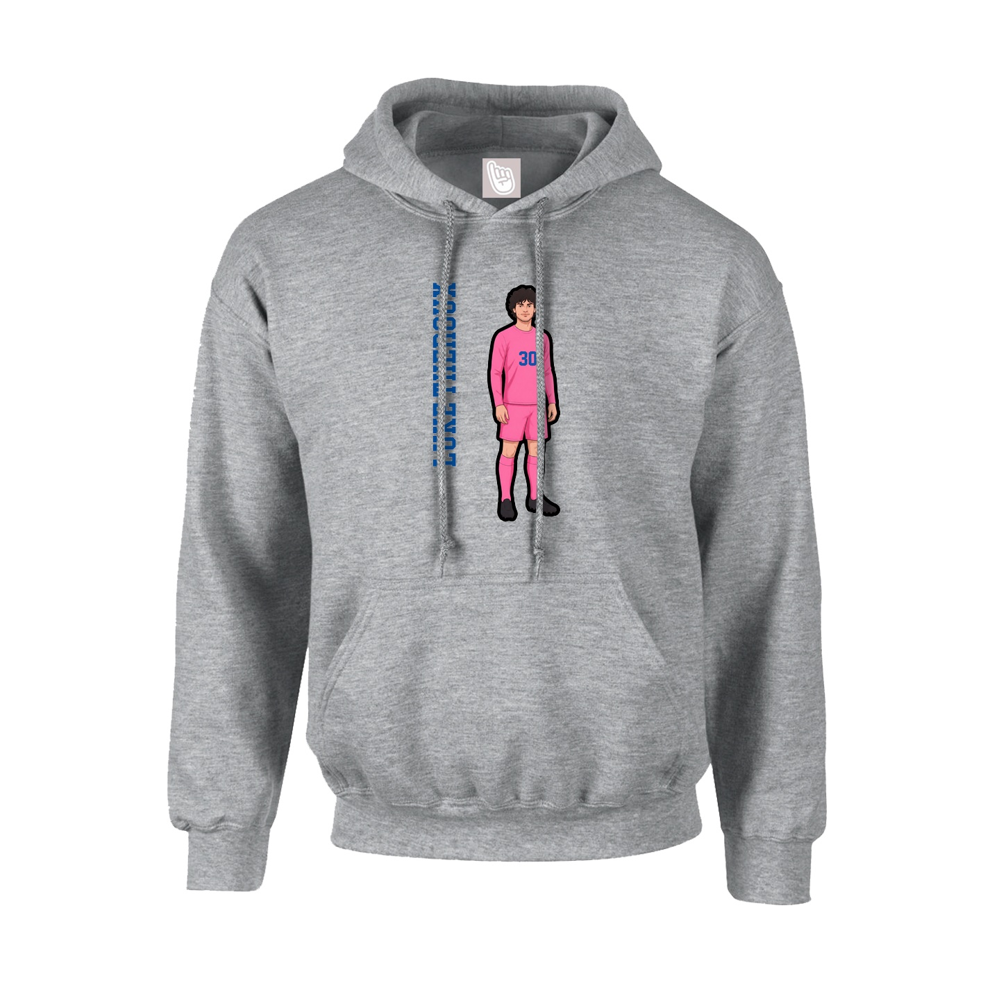 Youth Hoodie — Name Vertical in Grey