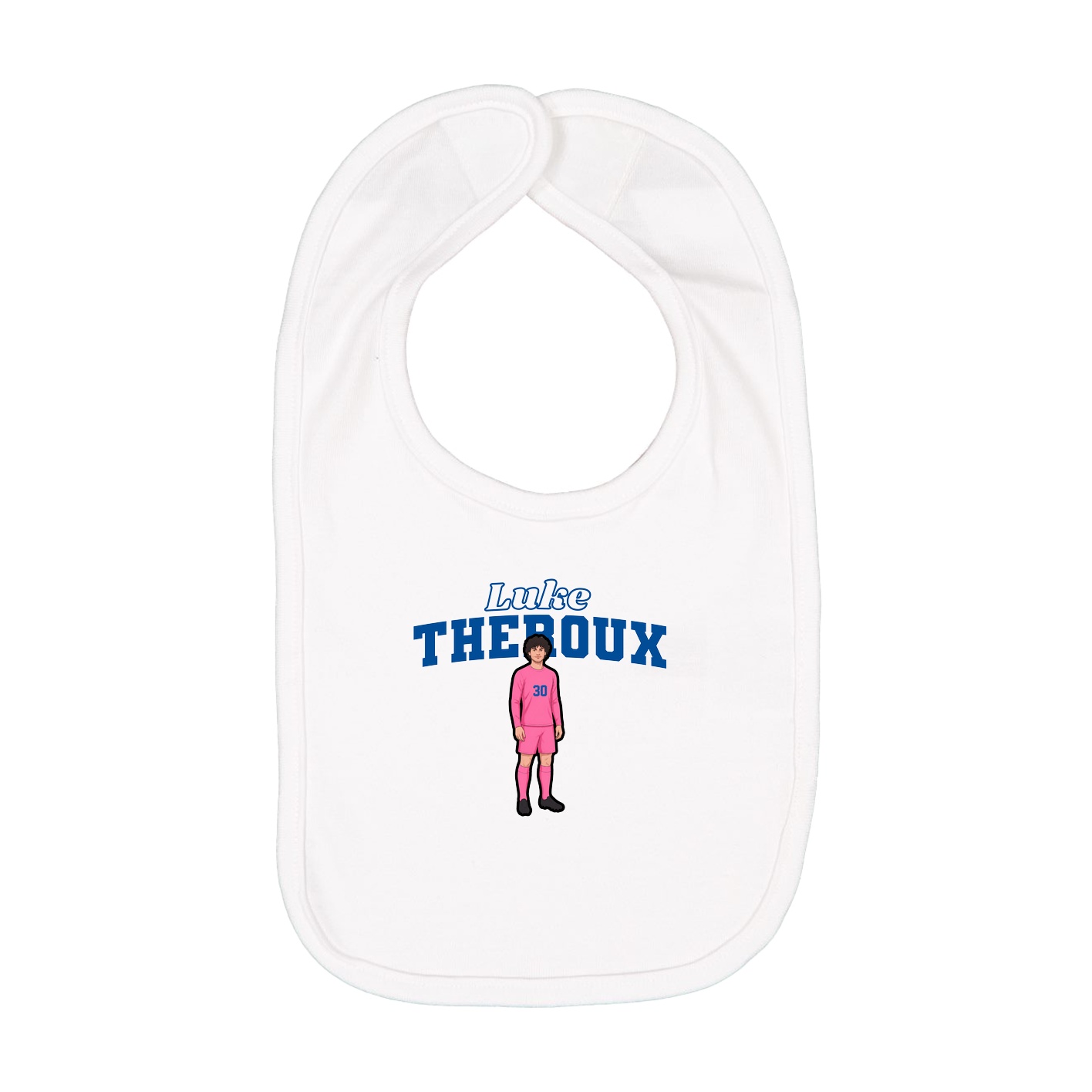 Infant Bib — Name Arch in White