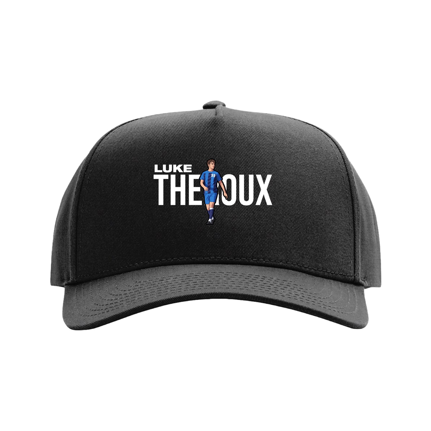 Full Fabric Five-Panel Champ Cap — Player Name in Black