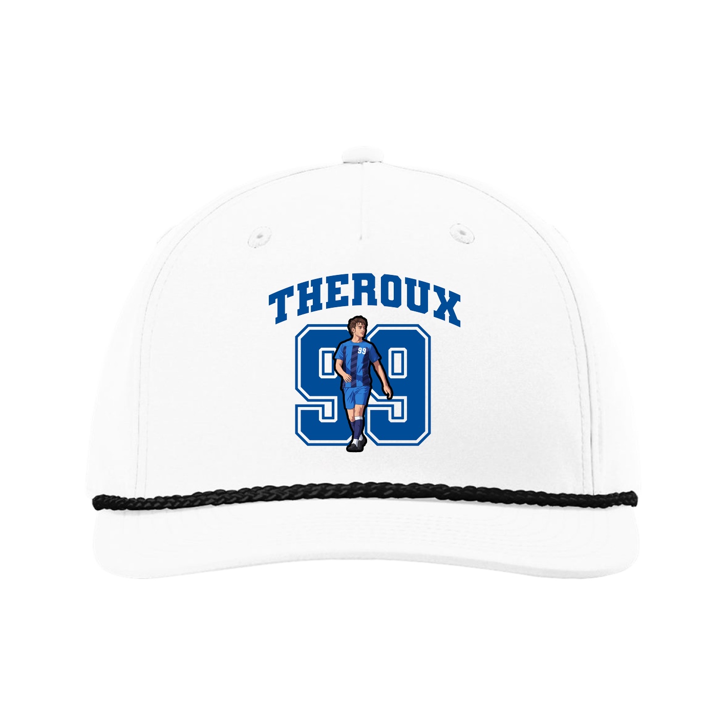 Five-Panel Classic Rope Cap — Number in White