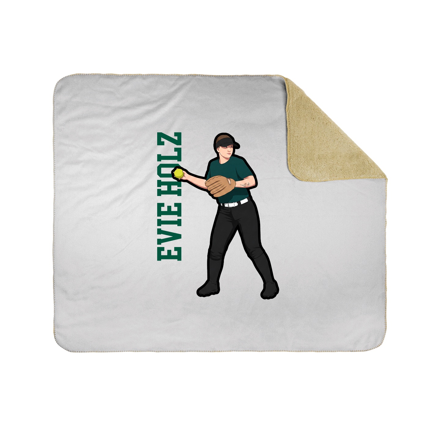 Throw Blanket — Name Vertical in White