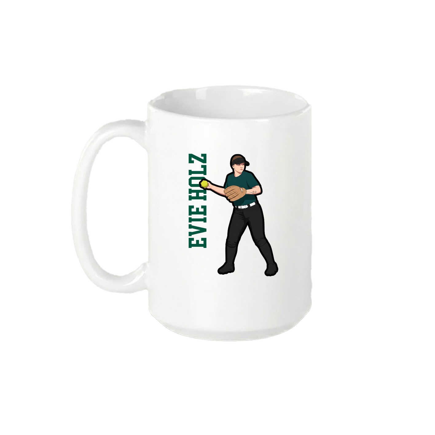 15oz Coffee Mug — Name Vertical in White