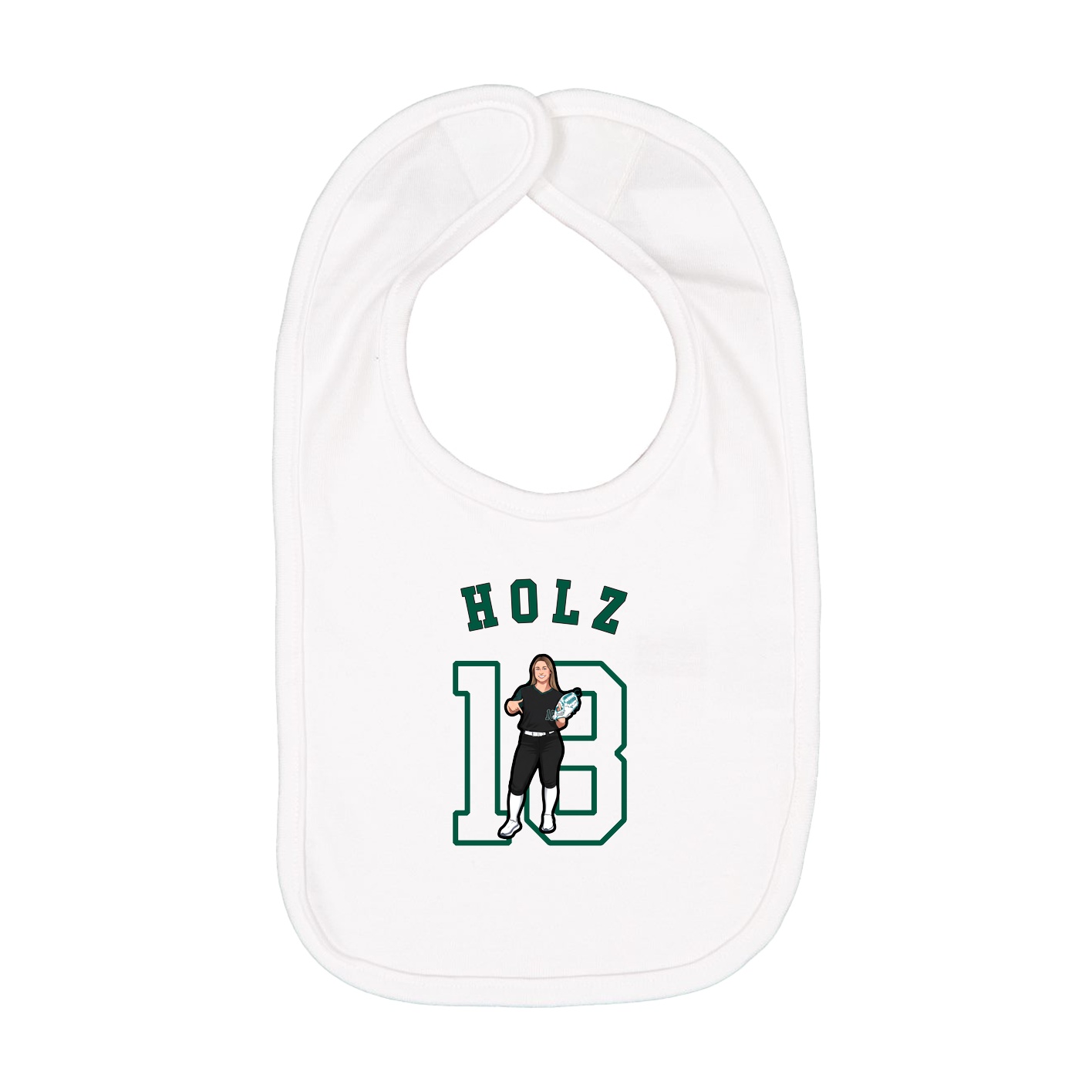 Infant Bib — Shirsey Arch in White