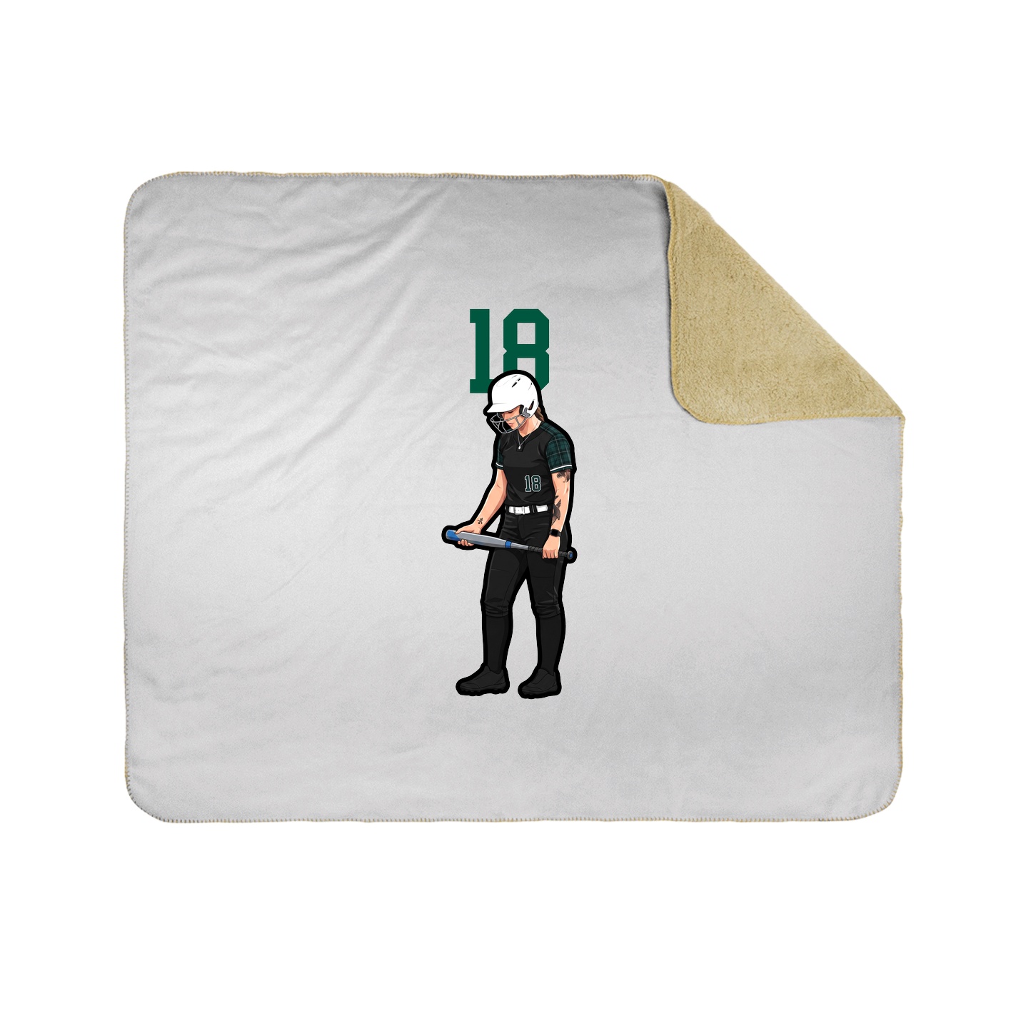 Throw Blanket — Number Top in White
