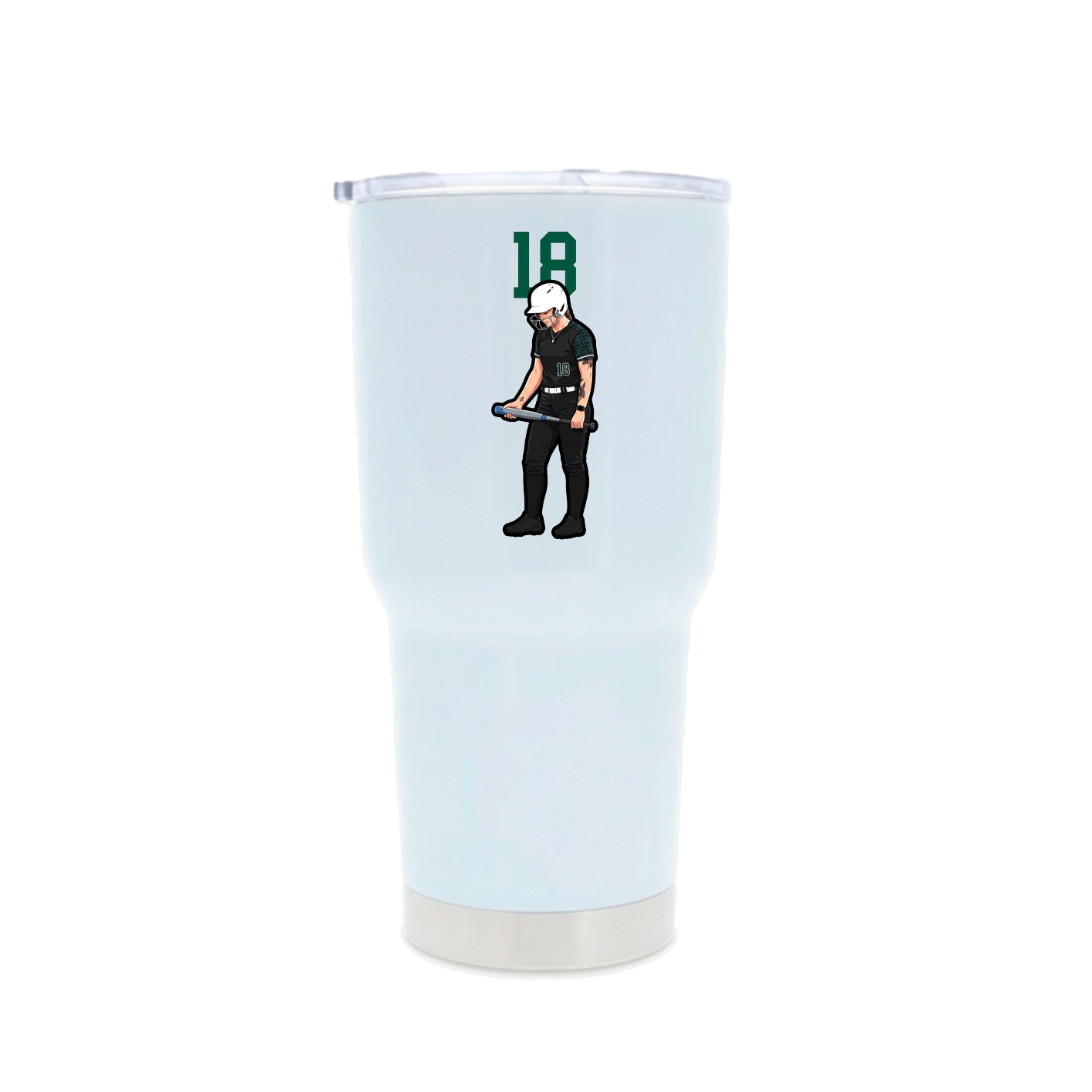30oz Stainless Steel Tumbler — Number Top in White