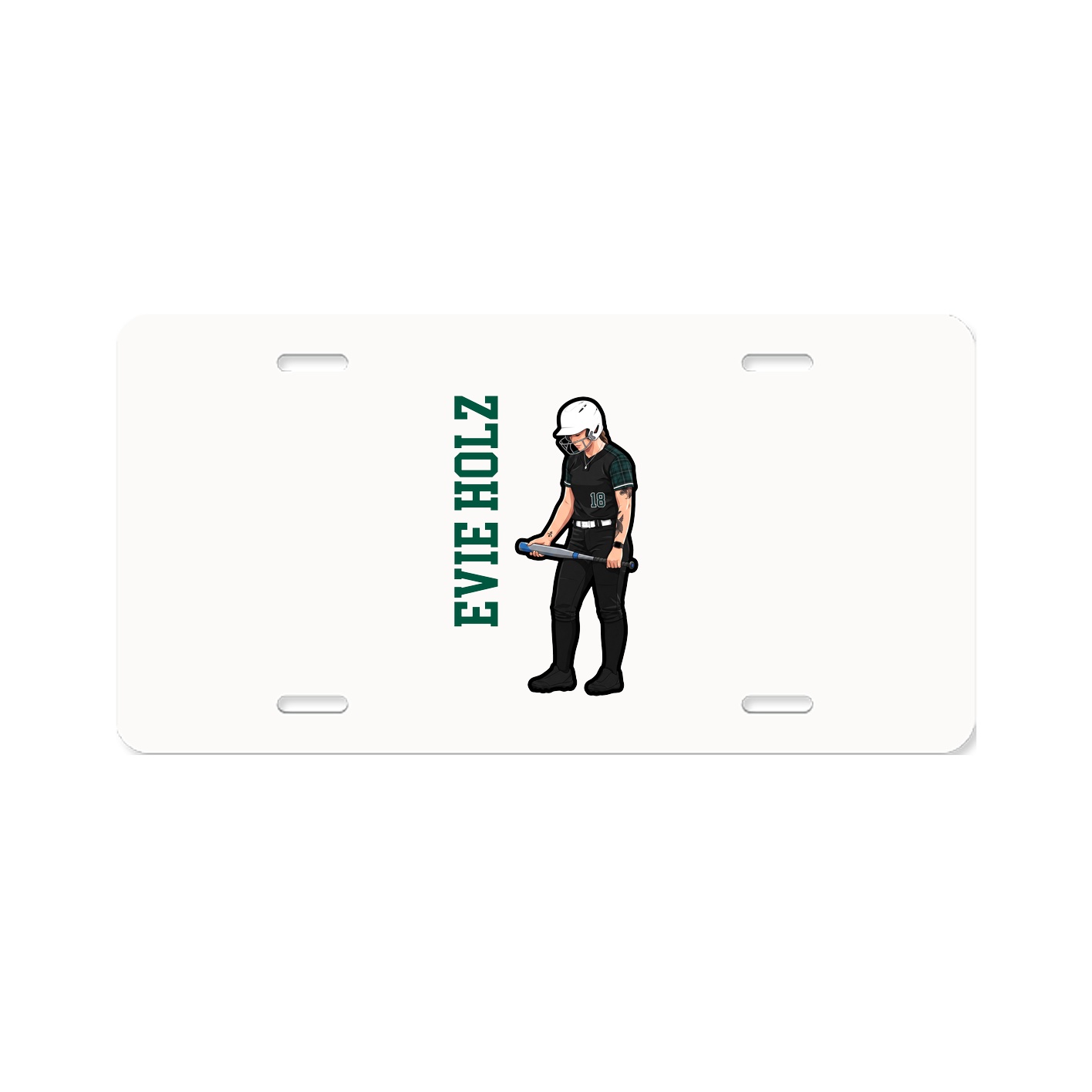 License Plate — Name Vertical in Classic