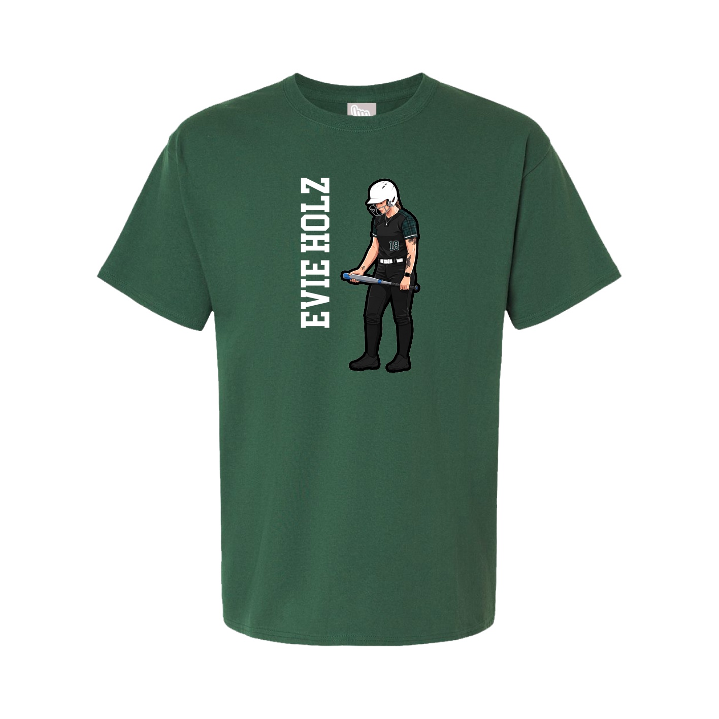 Tee — Name Vertical in Green