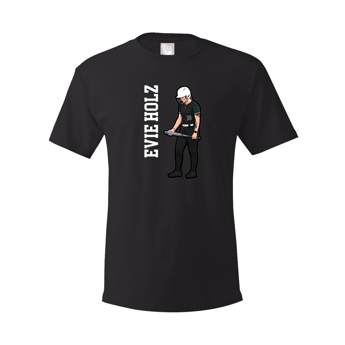 Youth Tee — Name Vertical in Black
