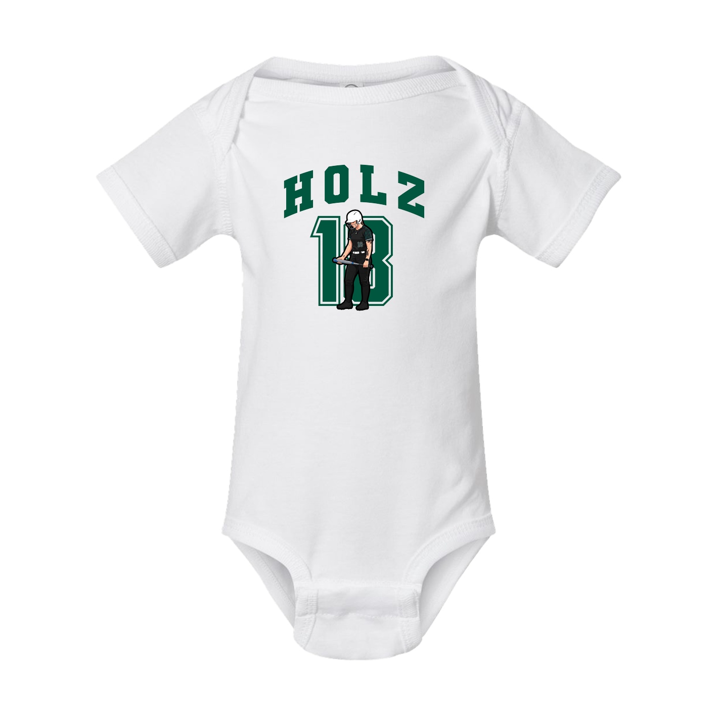 Baby Onesie — Number in White