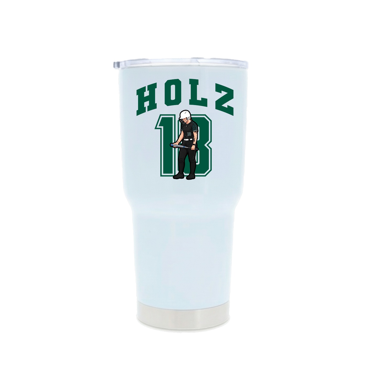 30oz Stainless Steel Tumbler — Number in White