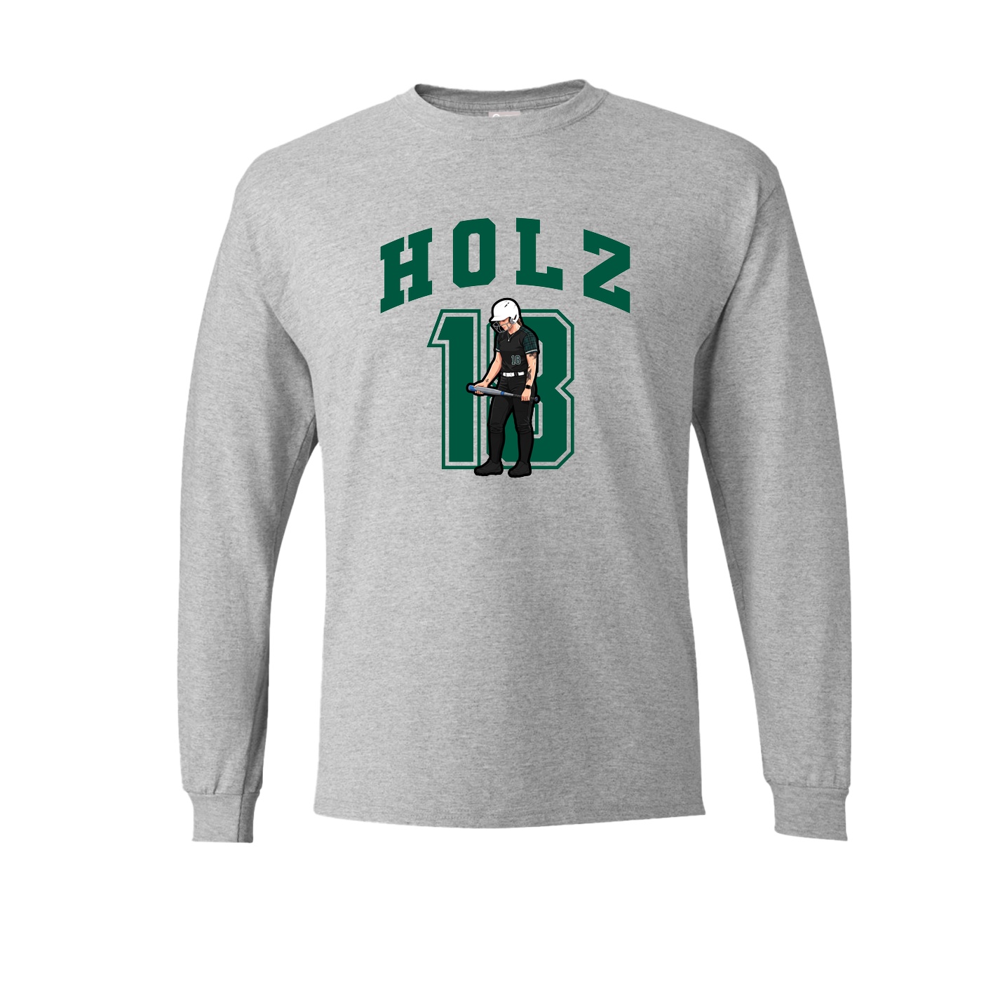 Long Sleeve Tee — Number in Grey
