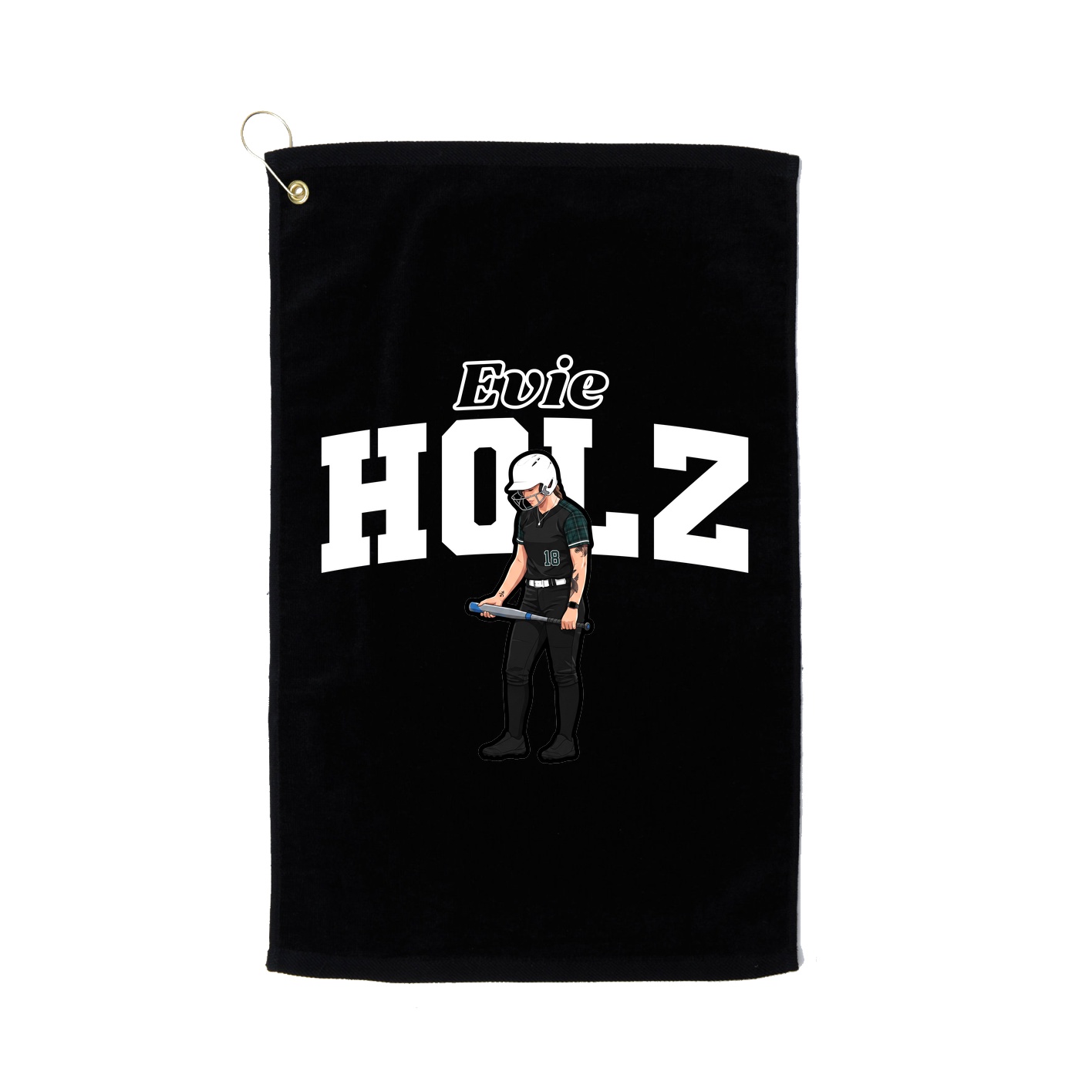 Golf Towel — Name Arch in Black