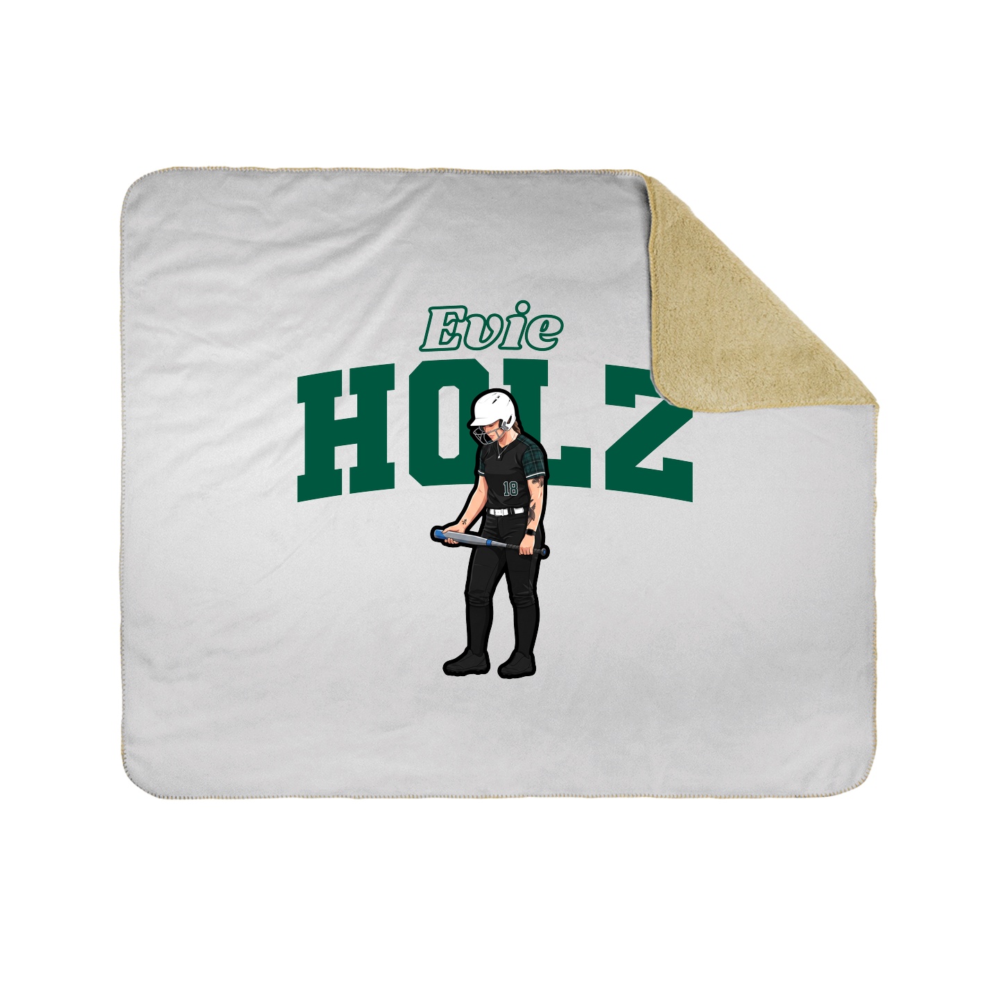 Throw Blanket — Name Arch in White