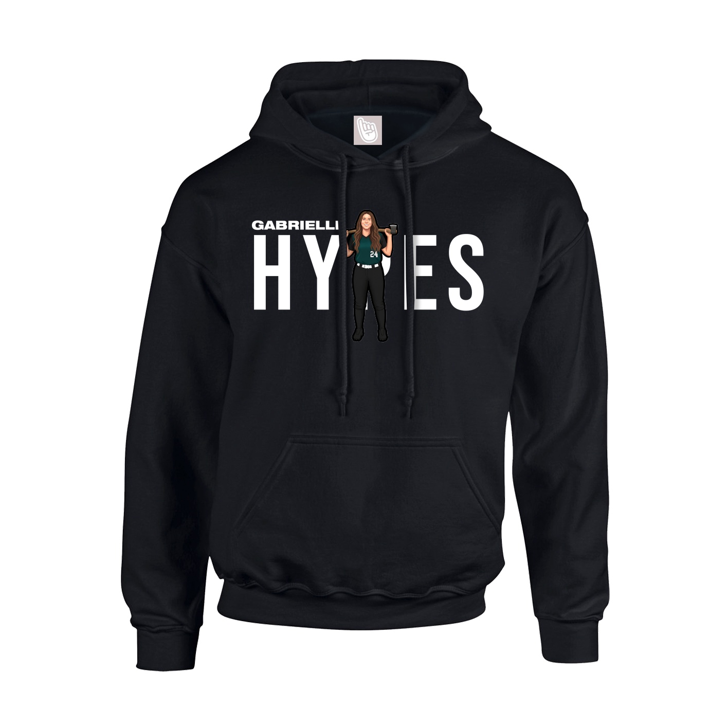Youth Hoodie — Player Name in Black
