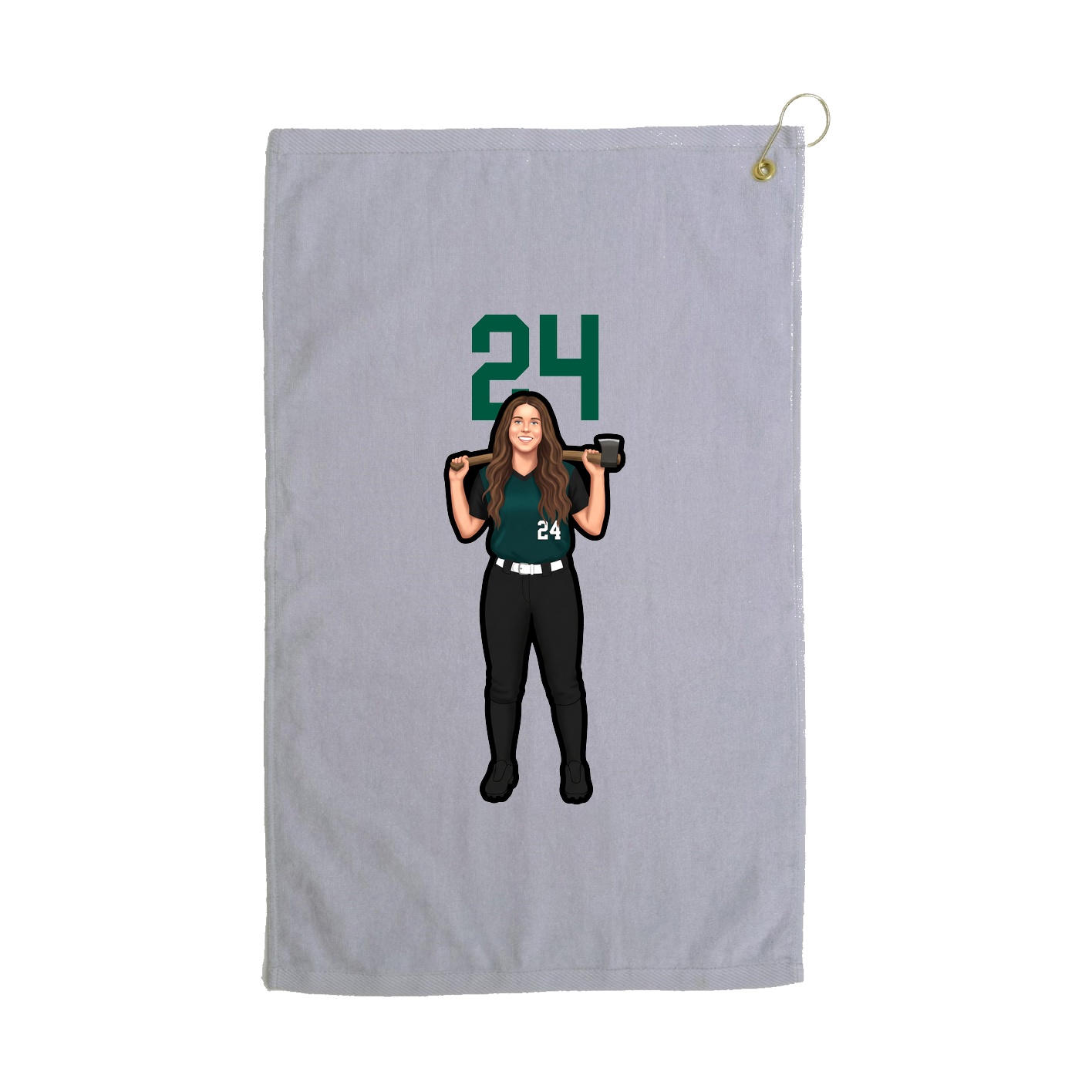 Golf Towel — Number Top in Grey