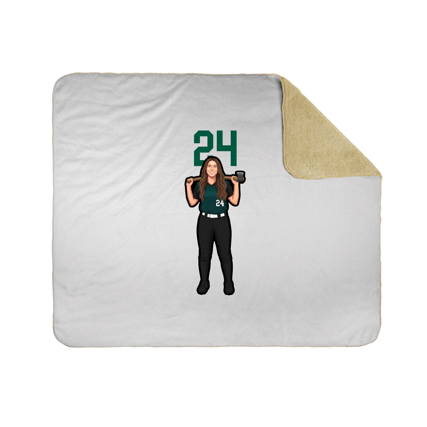 Throw Blanket — Number Top in White