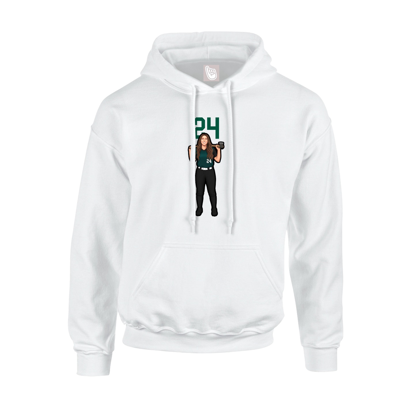 Hoodie — Number Top in White