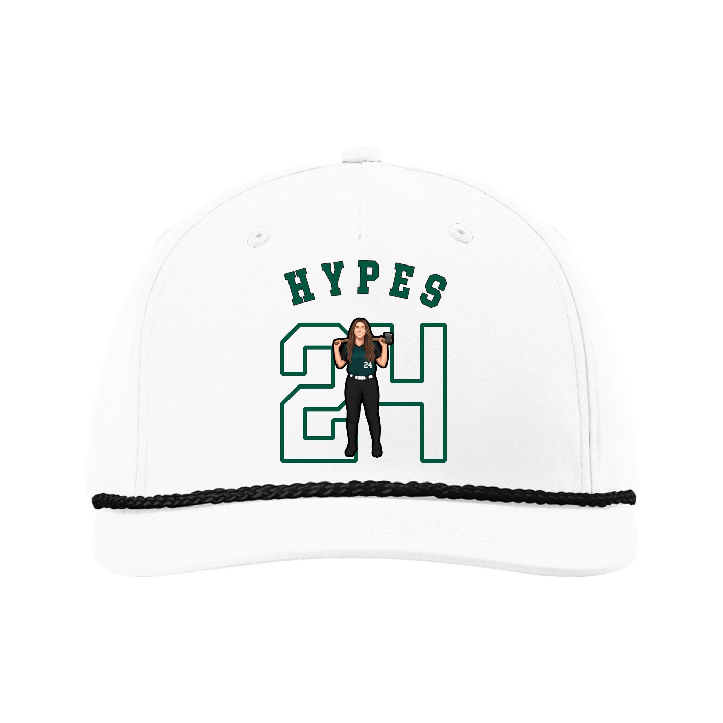 Five-Panel Classic Rope Cap — Shirsey Arch in White
