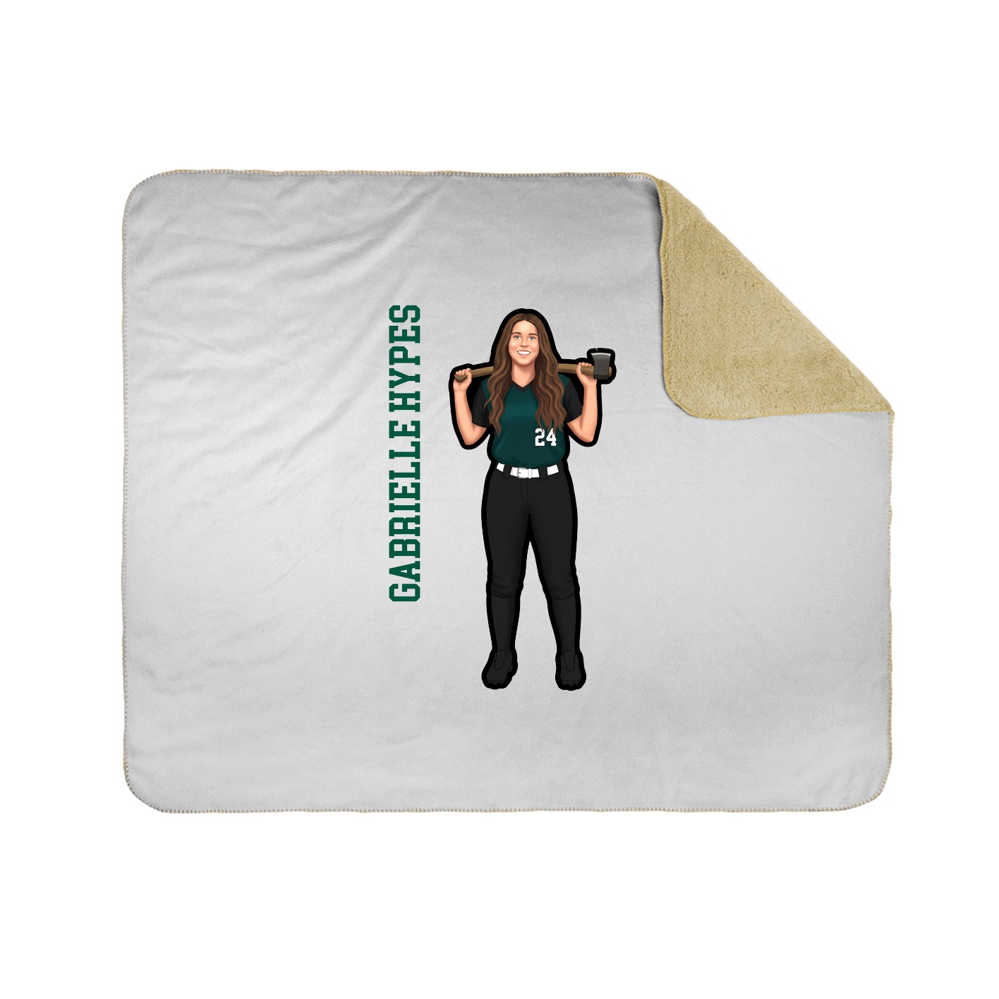 Throw Blanket — Name Vertical in White