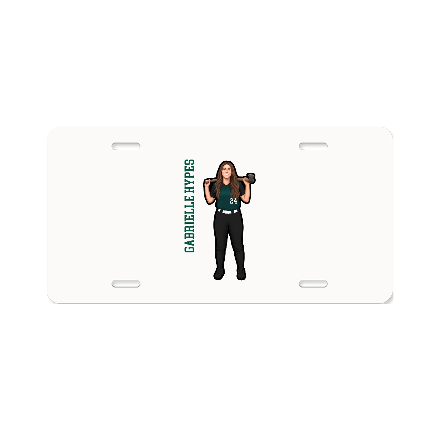 License Plate — Name Vertical in Classic