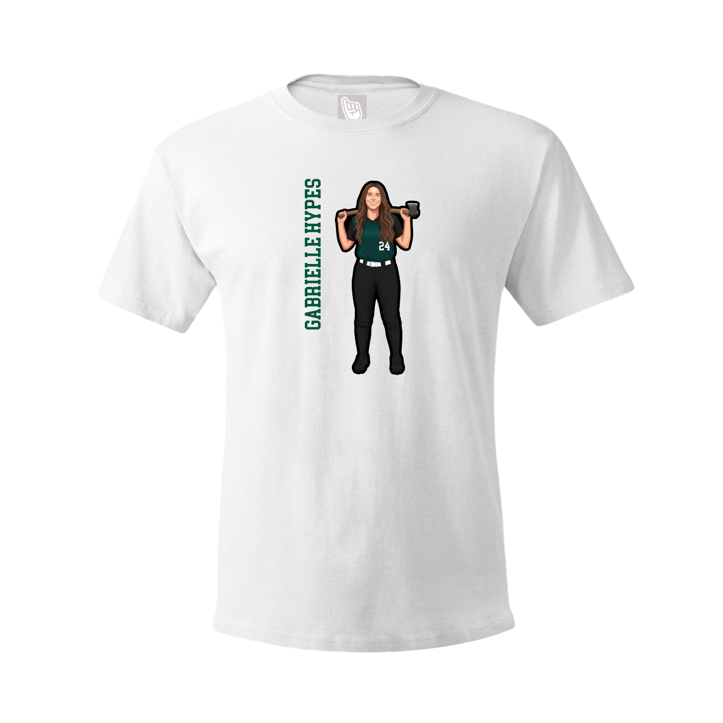 Tee — Name Vertical in White
