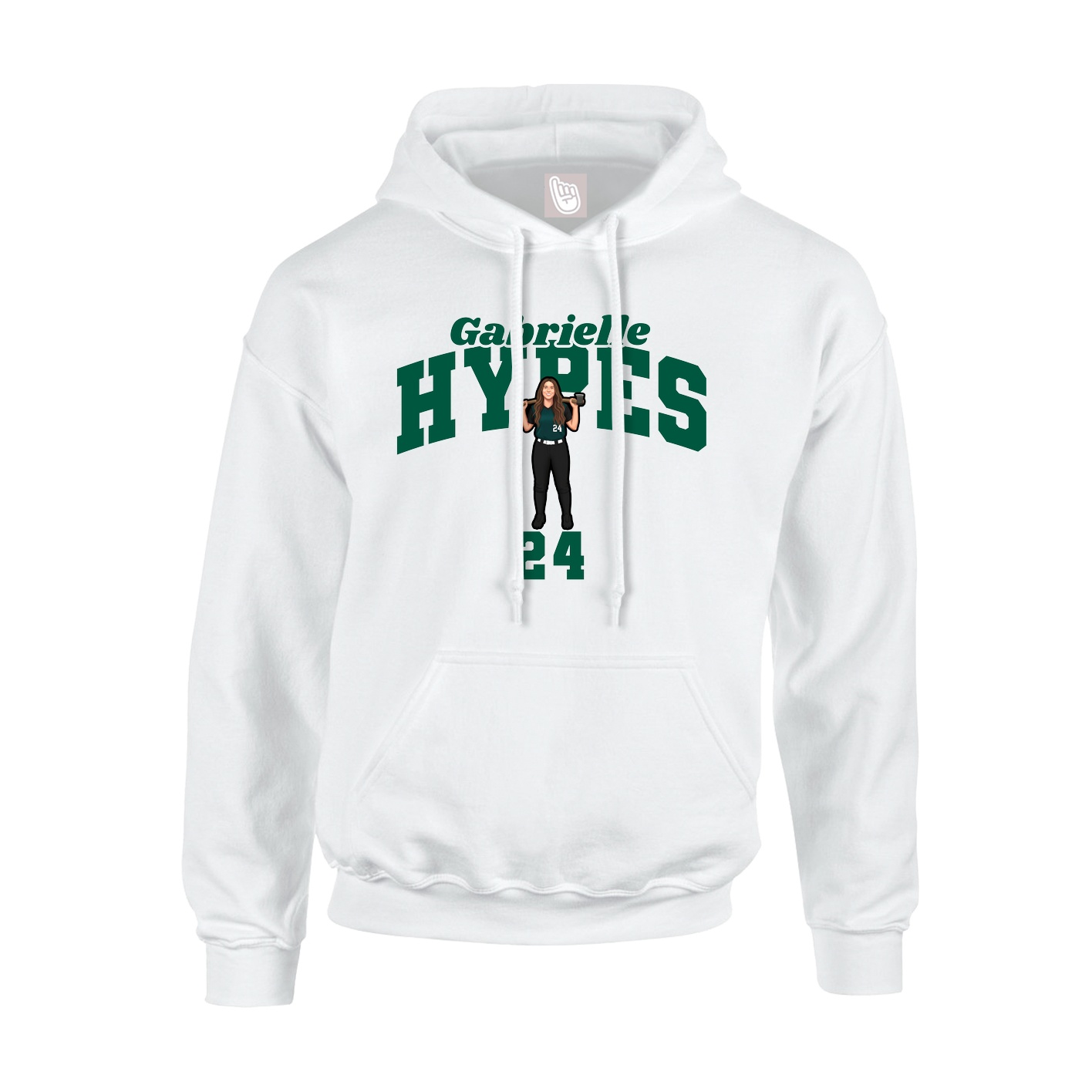 Youth Hoodie — Signature Arch in White