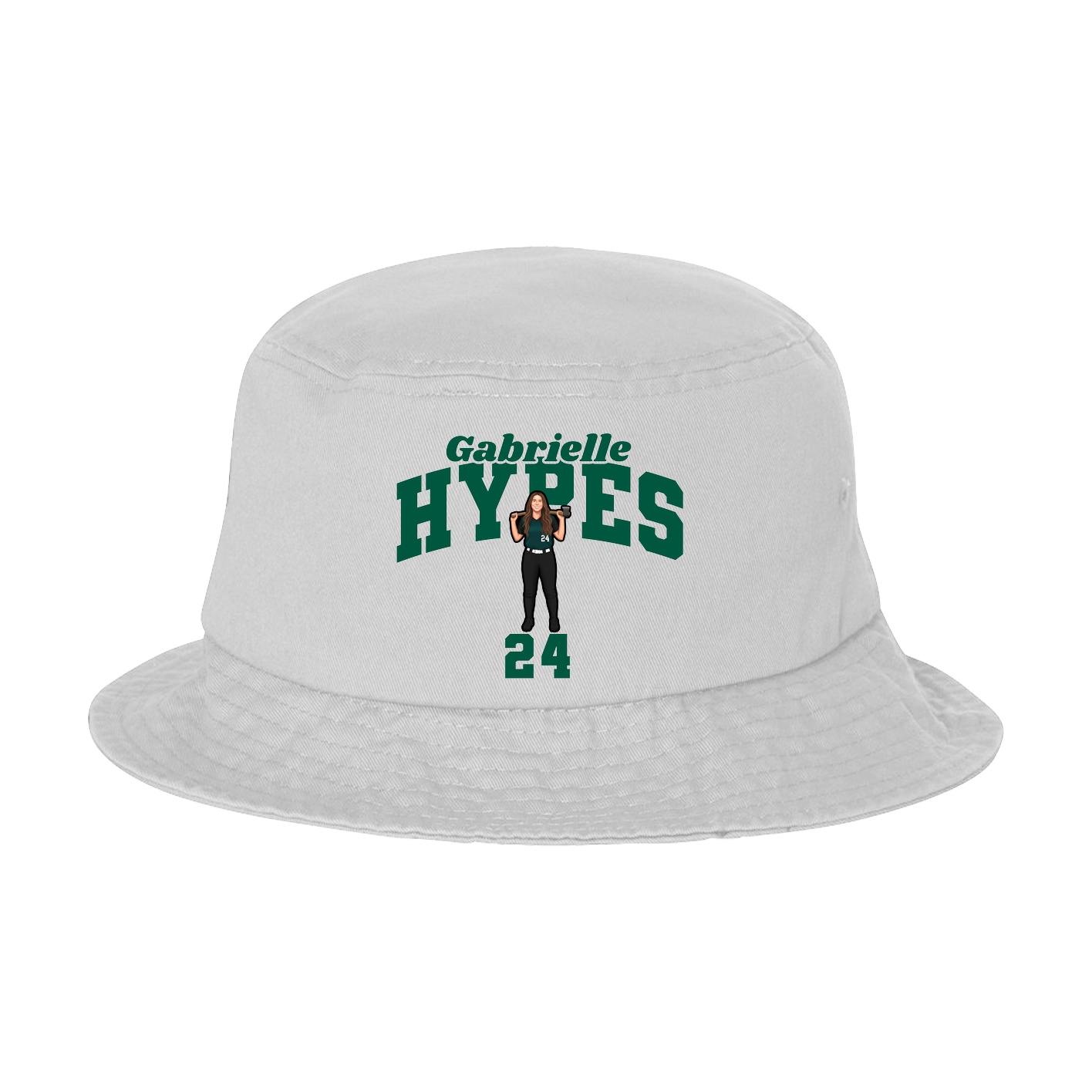 Bucket Cap — Signature Arch in White