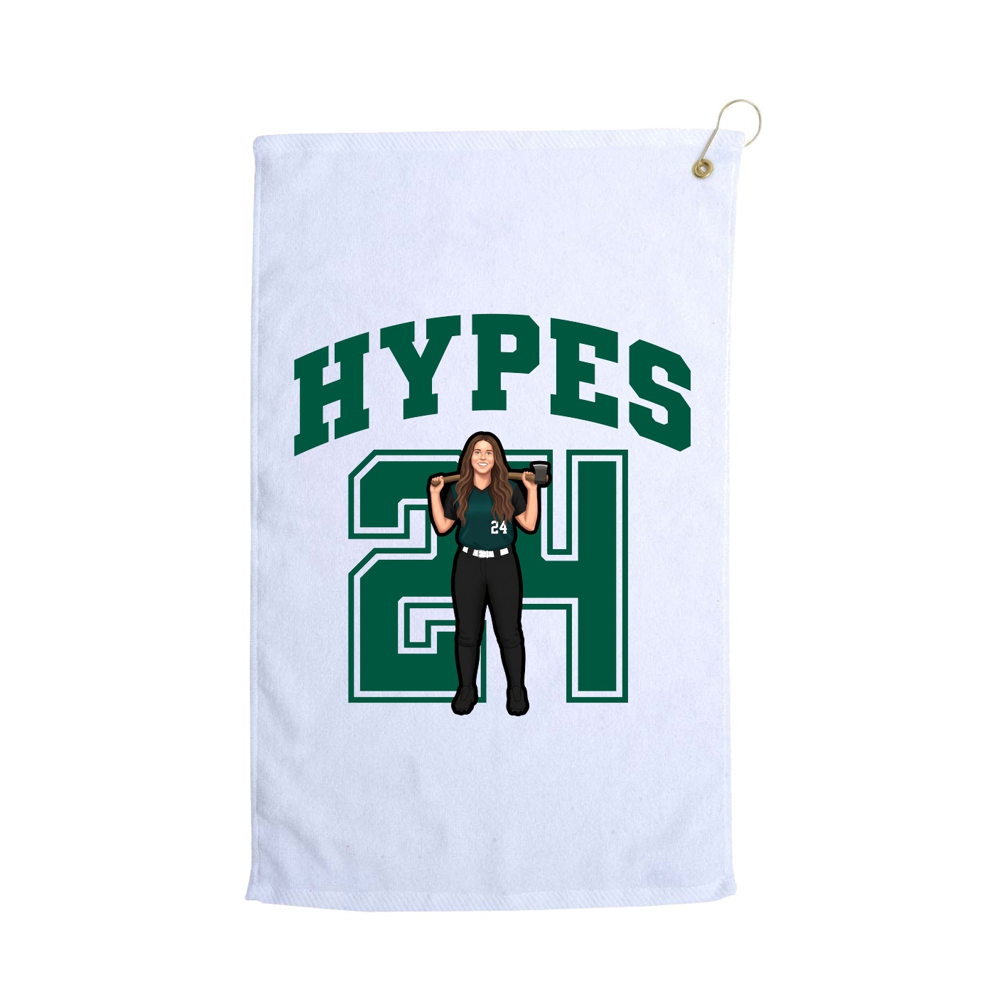 Golf Towel — Number in White