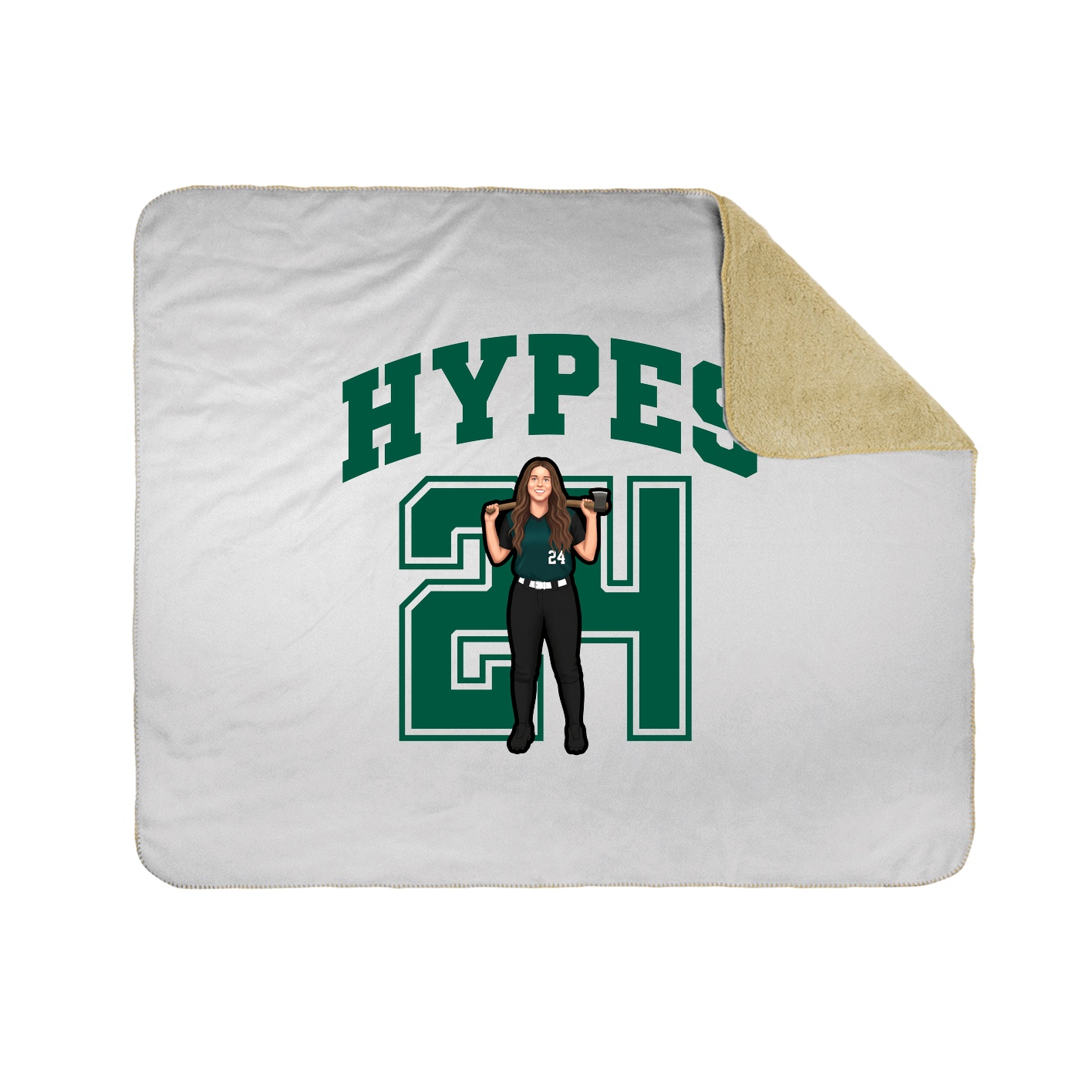 Throw Blanket — Number in White