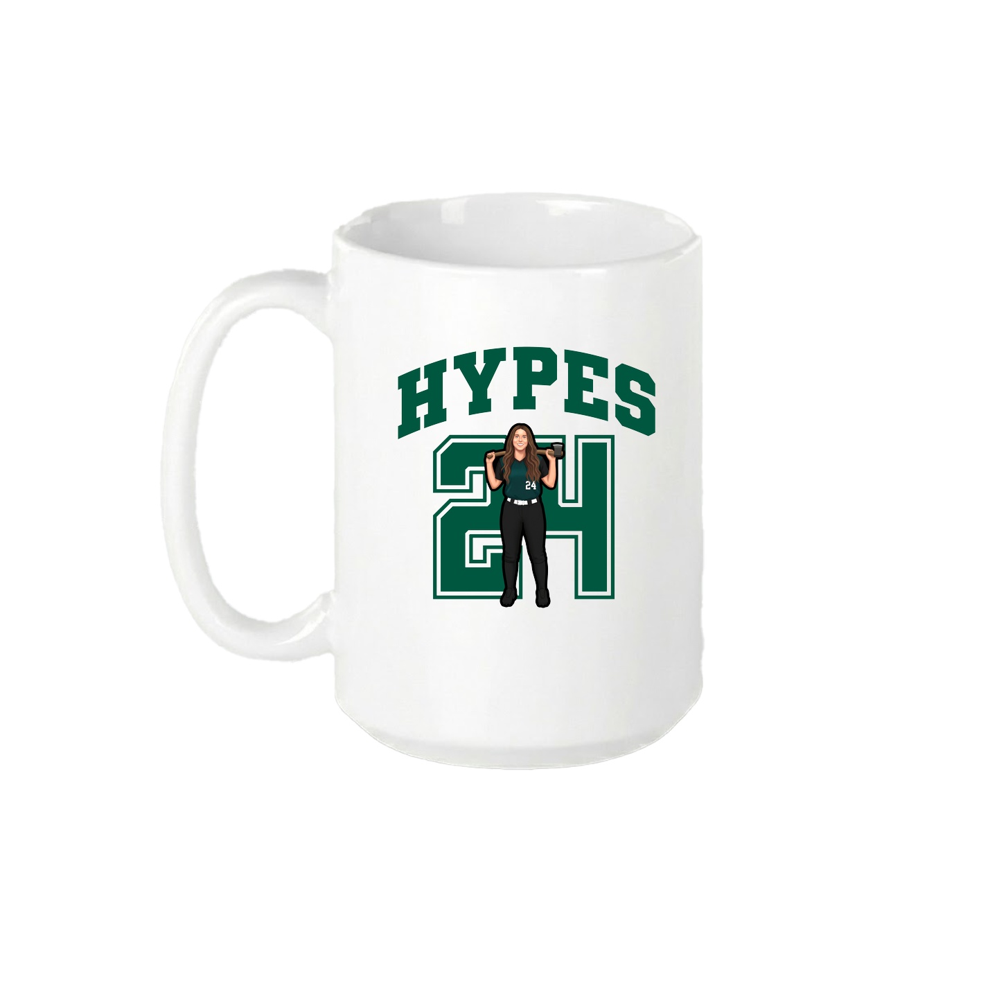 15oz Coffee Mug — Number in White