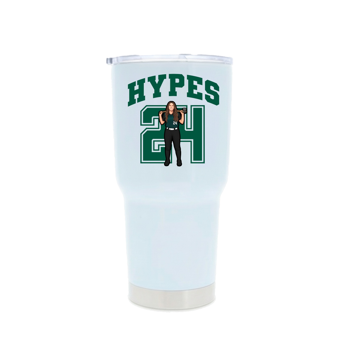 30oz Stainless Steel Tumbler — Number in White