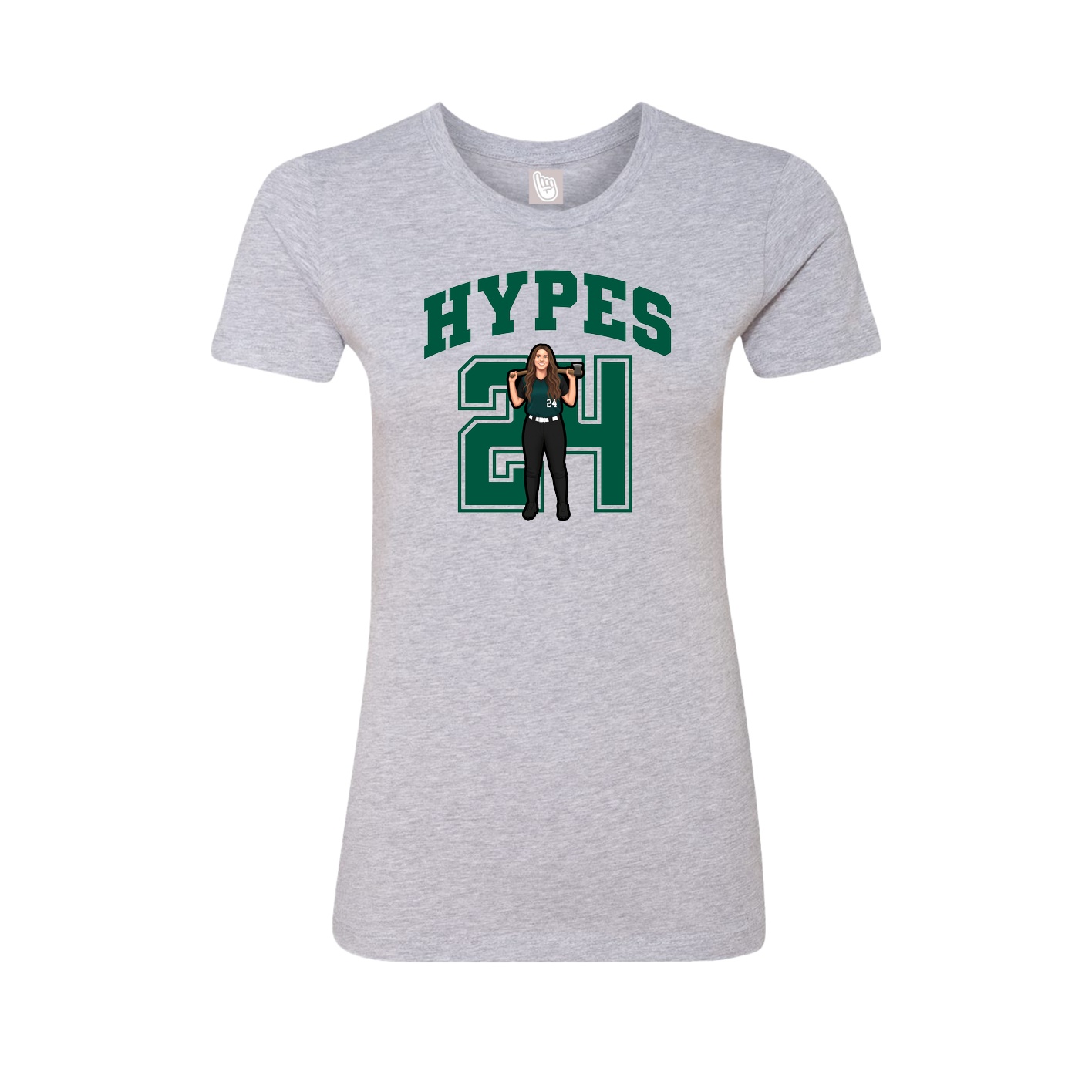 Fitted Women's Tee — Number in Grey