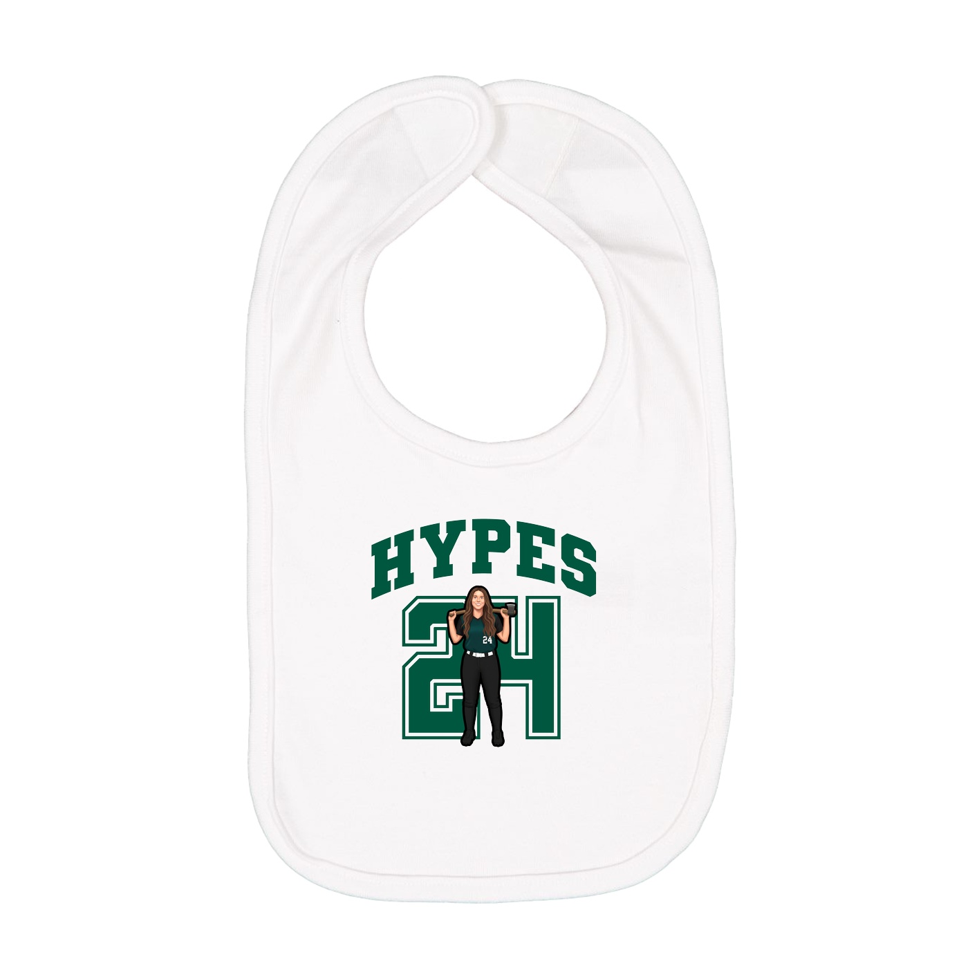 Infant Bib — Number in White