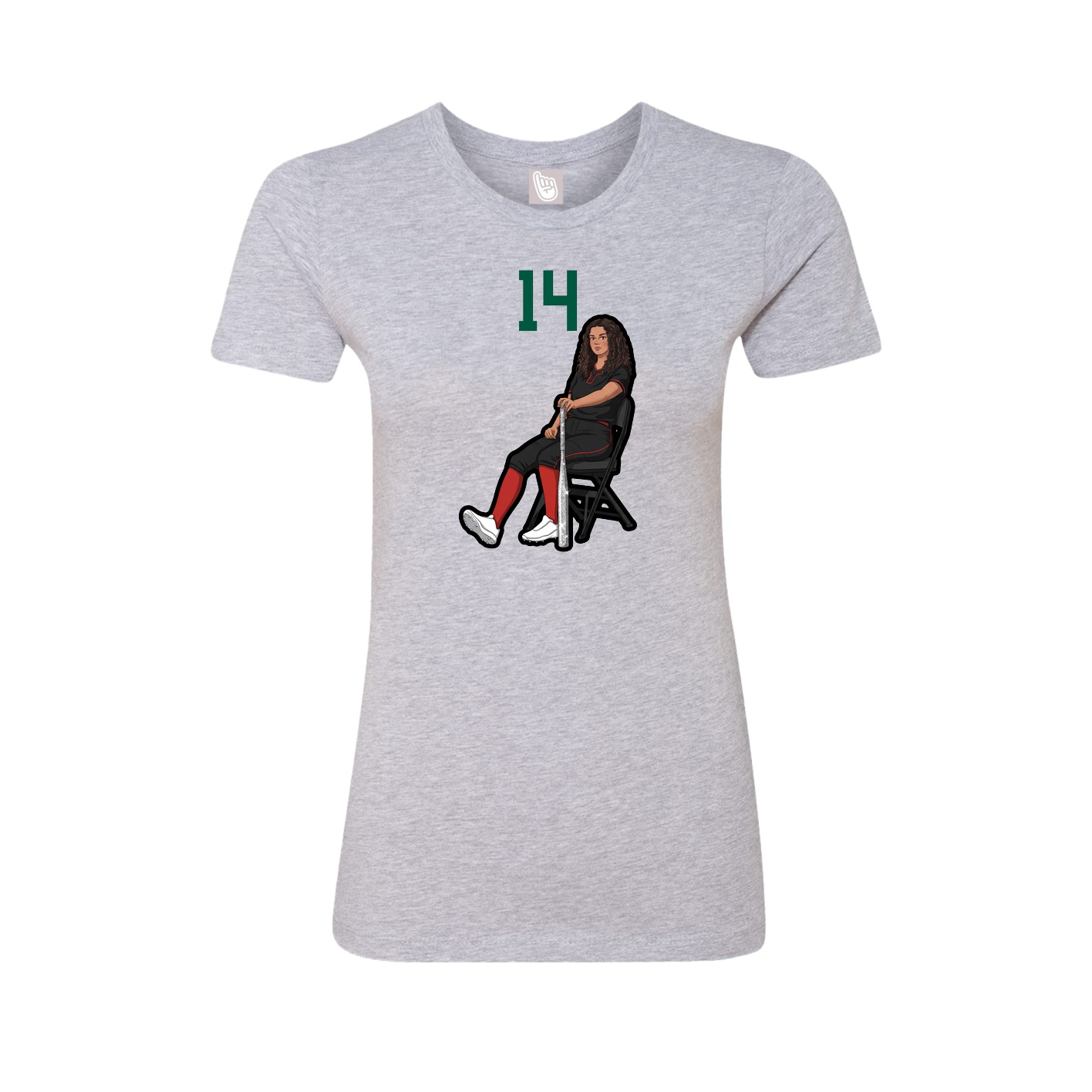 Fitted Women's Tee — Number Top in Grey