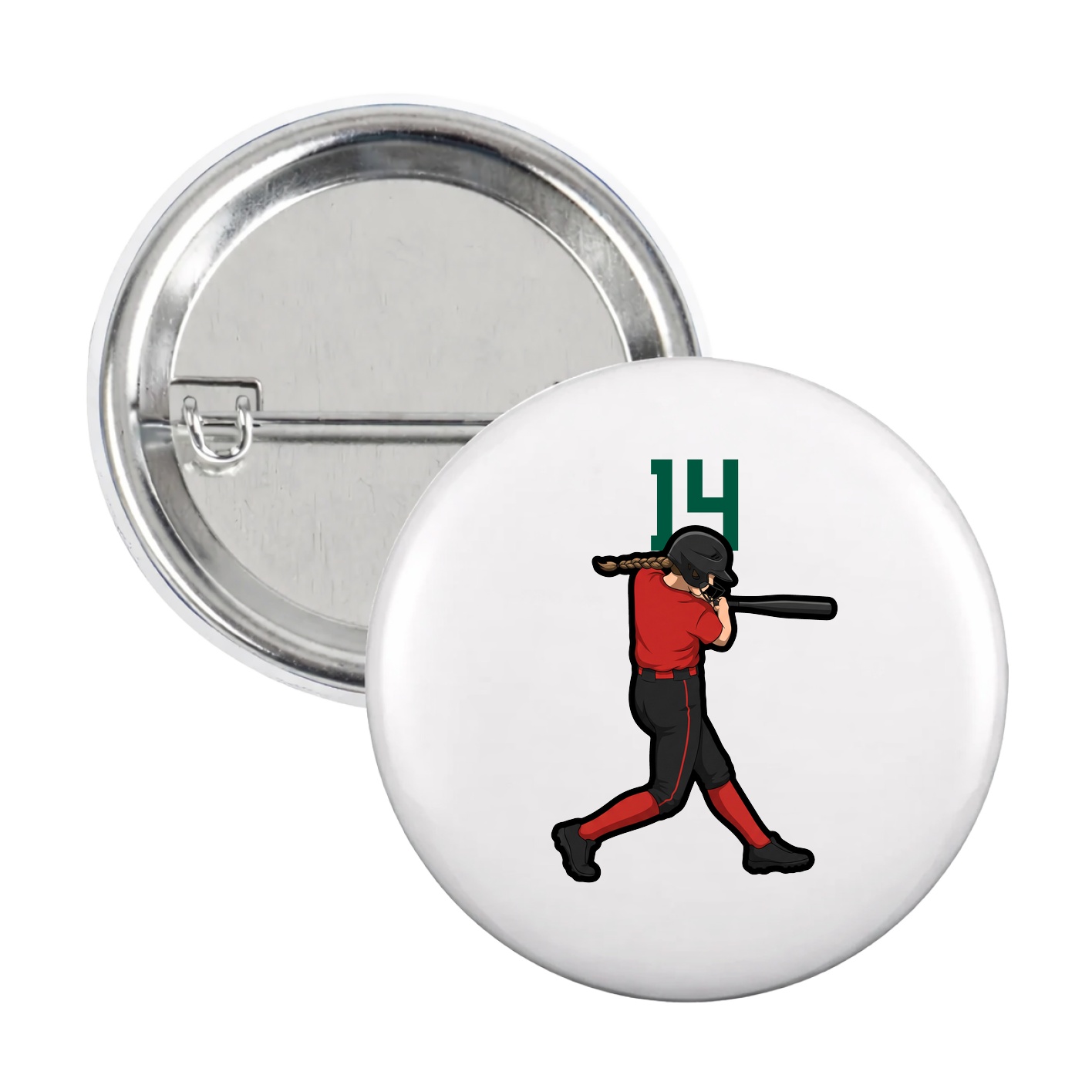 Game Day Button — Number Top in White