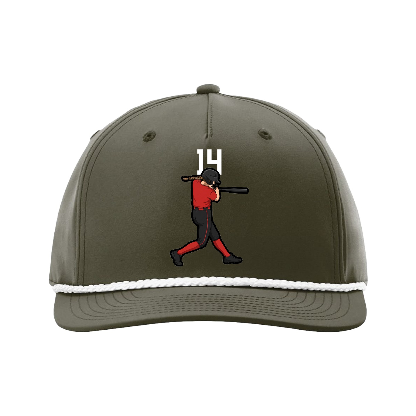 Five-Panel Classic Rope Cap — Number Top in Green