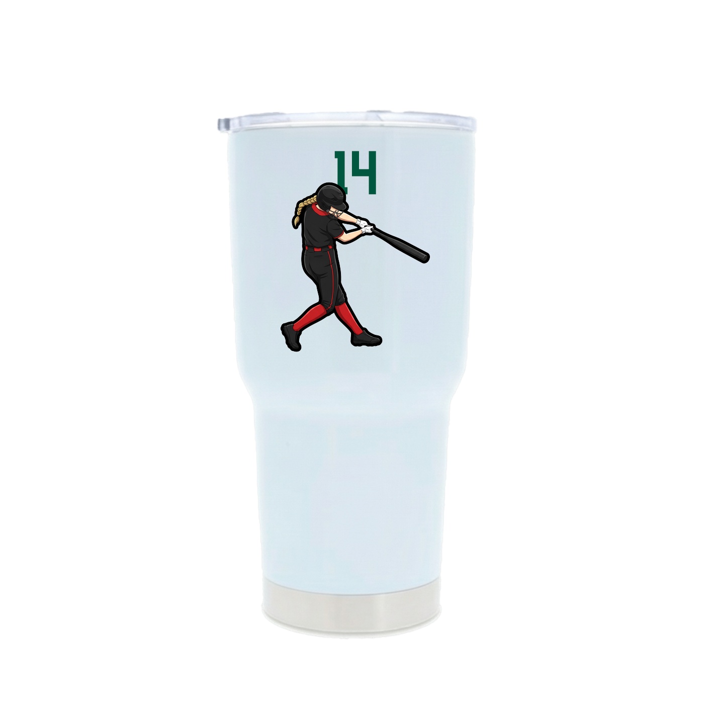 30oz Stainless Steel Tumbler — Number Top in White