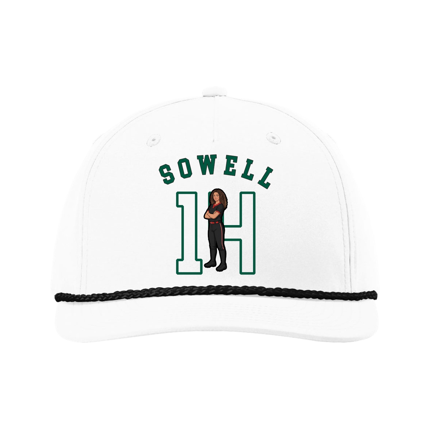 Five-Panel Classic Rope Cap — Shirsey Arch in White