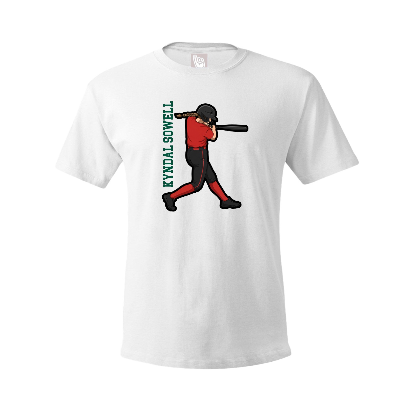 Tee — Name Vertical in White