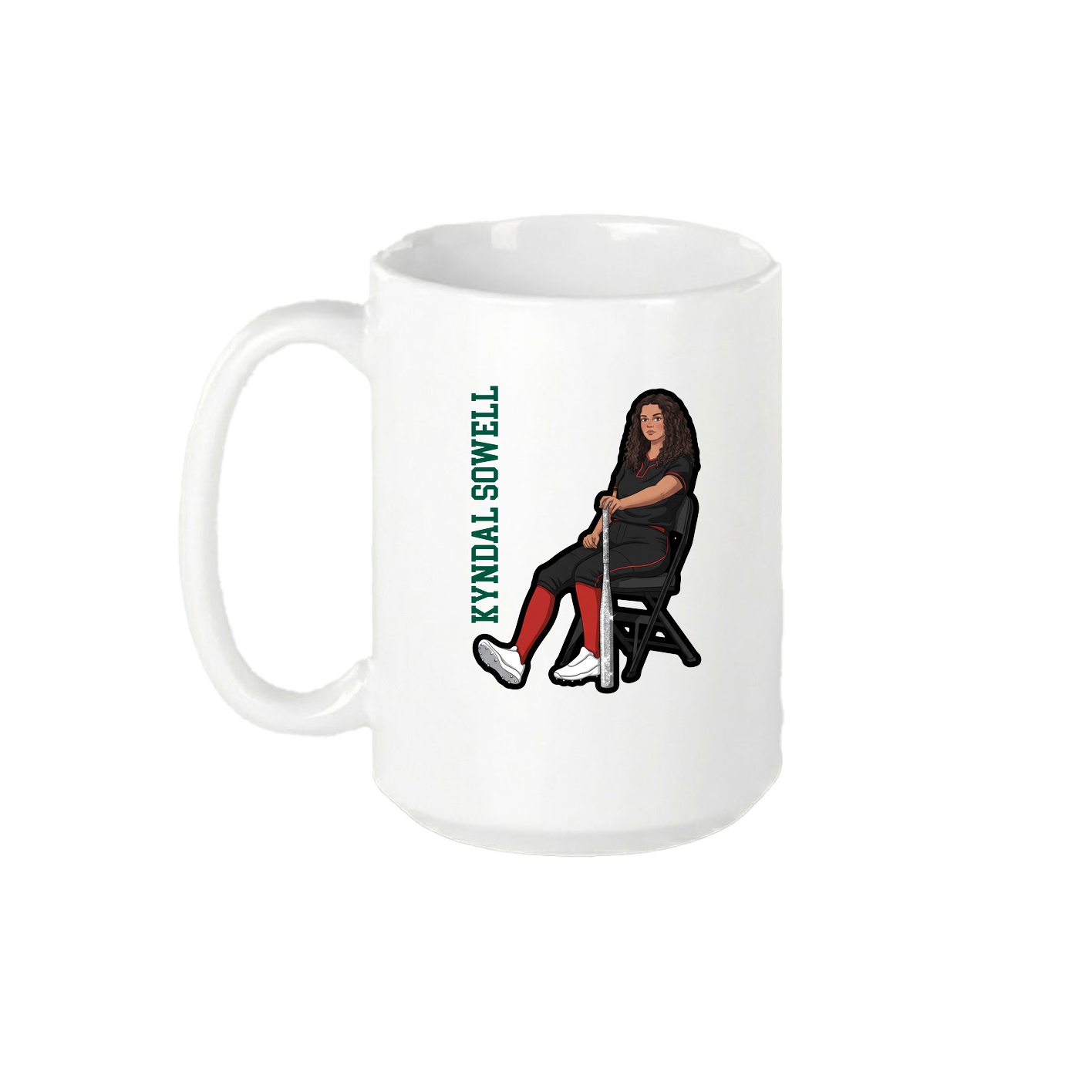 15oz Coffee Mug — Name Vertical in White